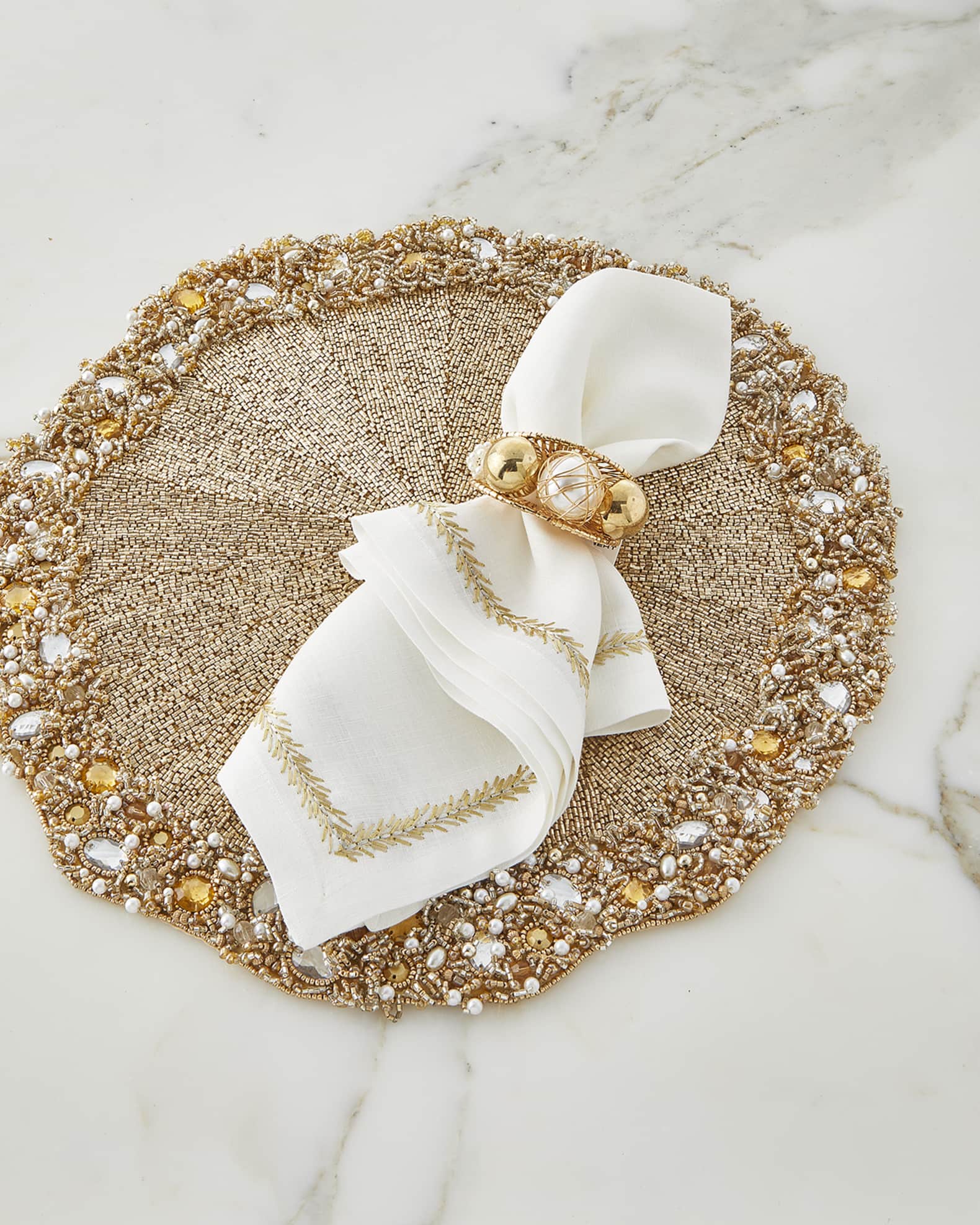 Ornate Gold Table Linens Collection Neiman Marcus