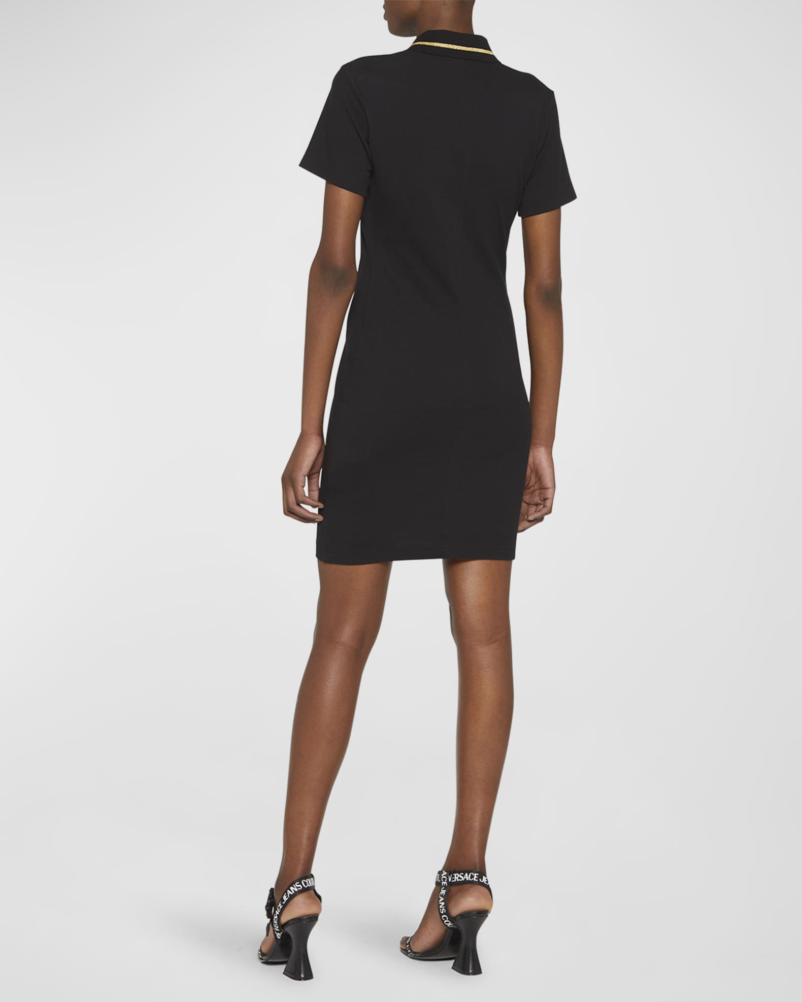Versace Jeans Couture V-Emblem Polo Mini Dress | Neiman Marcus