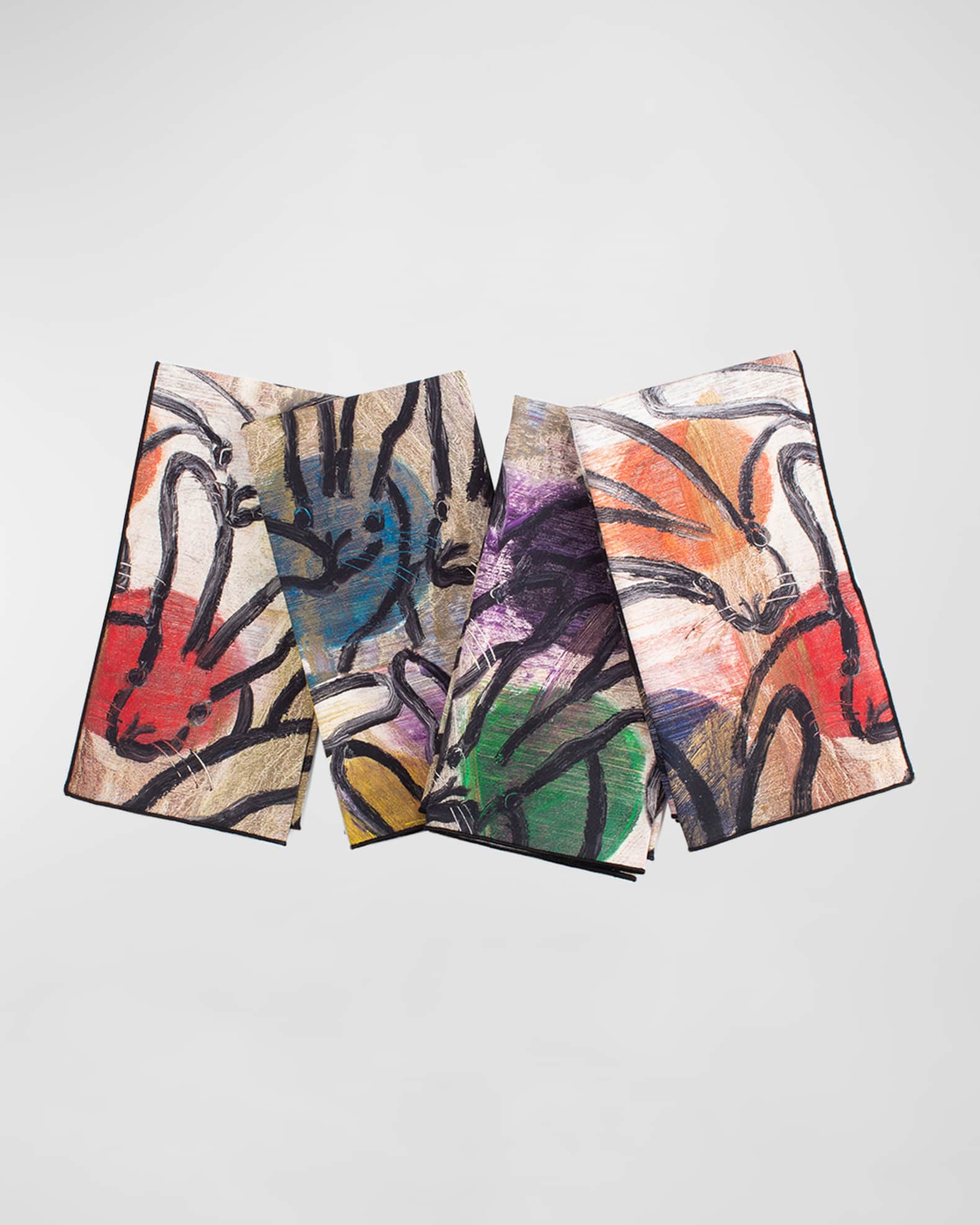 Hunt Slonem Rabbits and Orbs Dinner Napkin