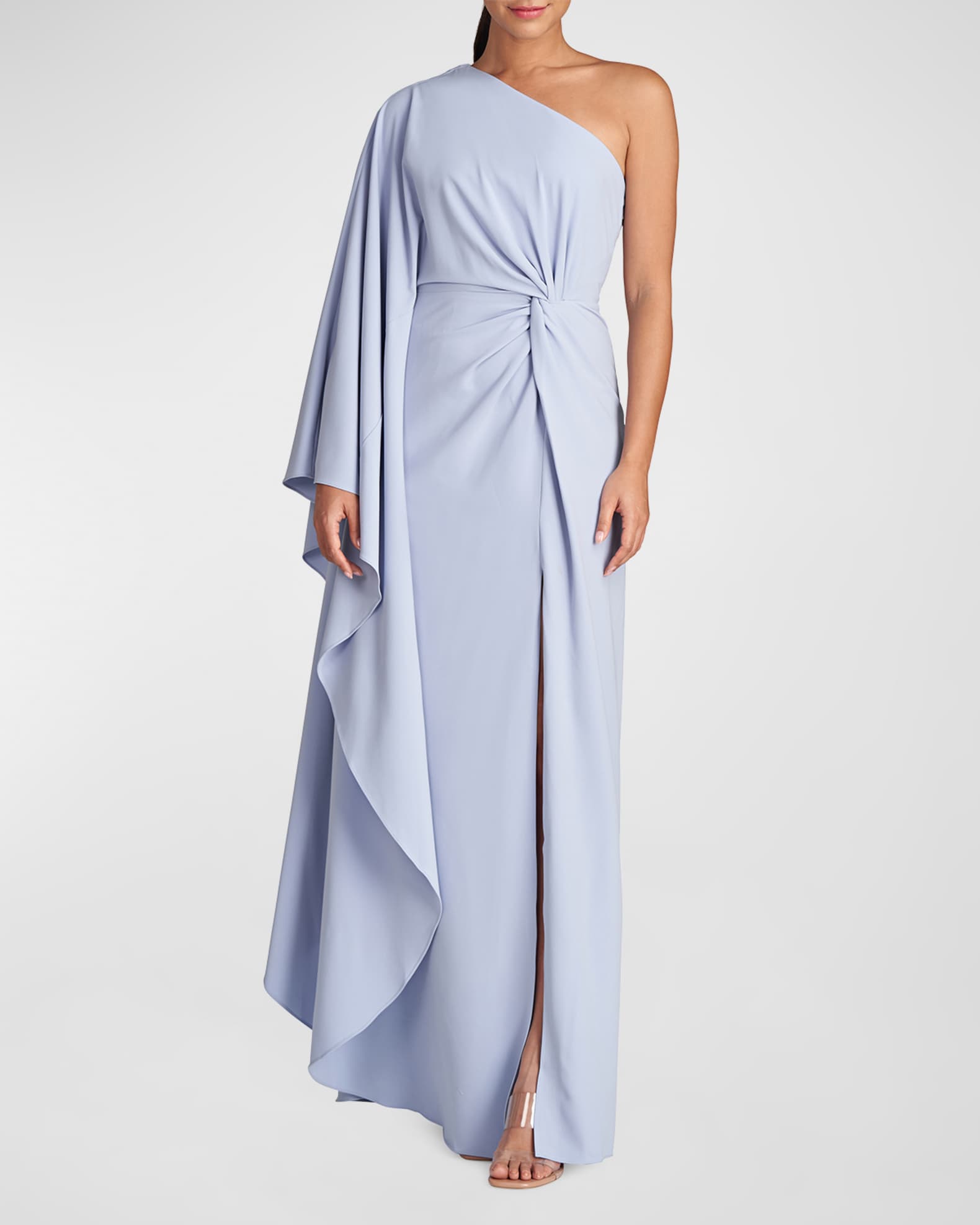 Halston Ariella Draped OneShoulder Crepe Gown Neiman Marcus