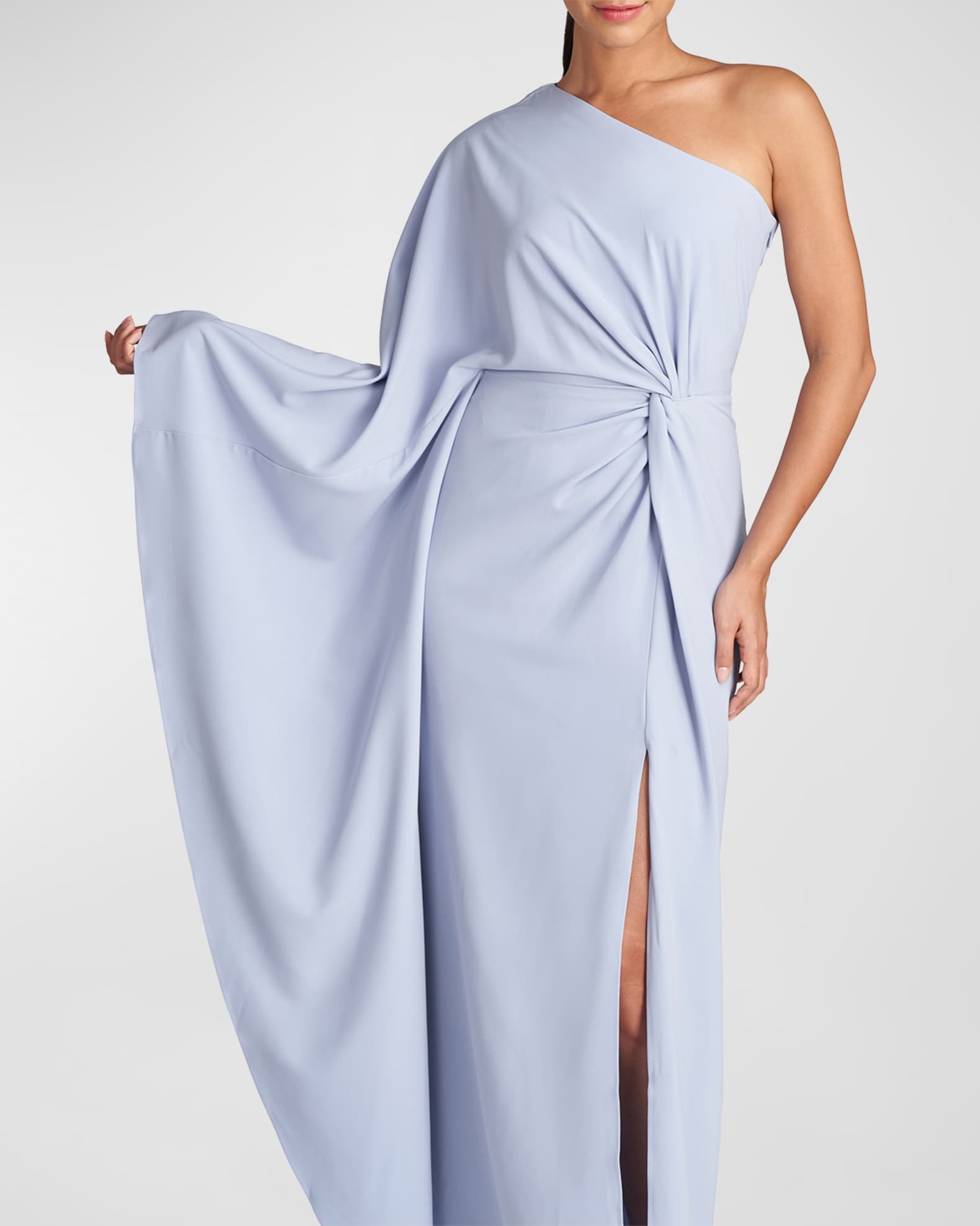 Halston Ariella Draped OneShoulder Crepe Gown Neiman Marcus