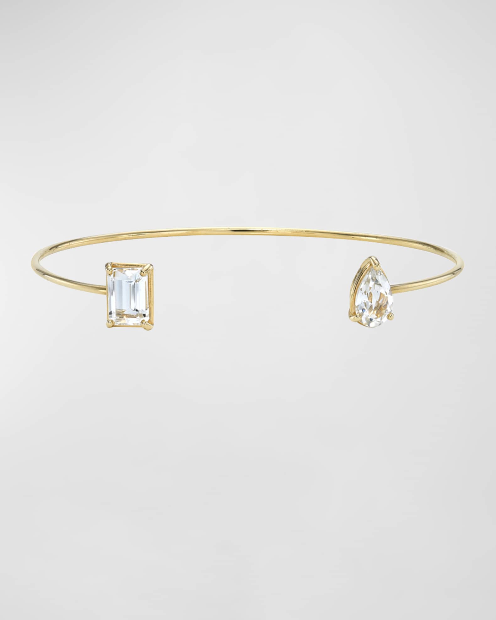 Zoe Lev Jewelry White Topaz Toi et Moi Cuff Bracelet