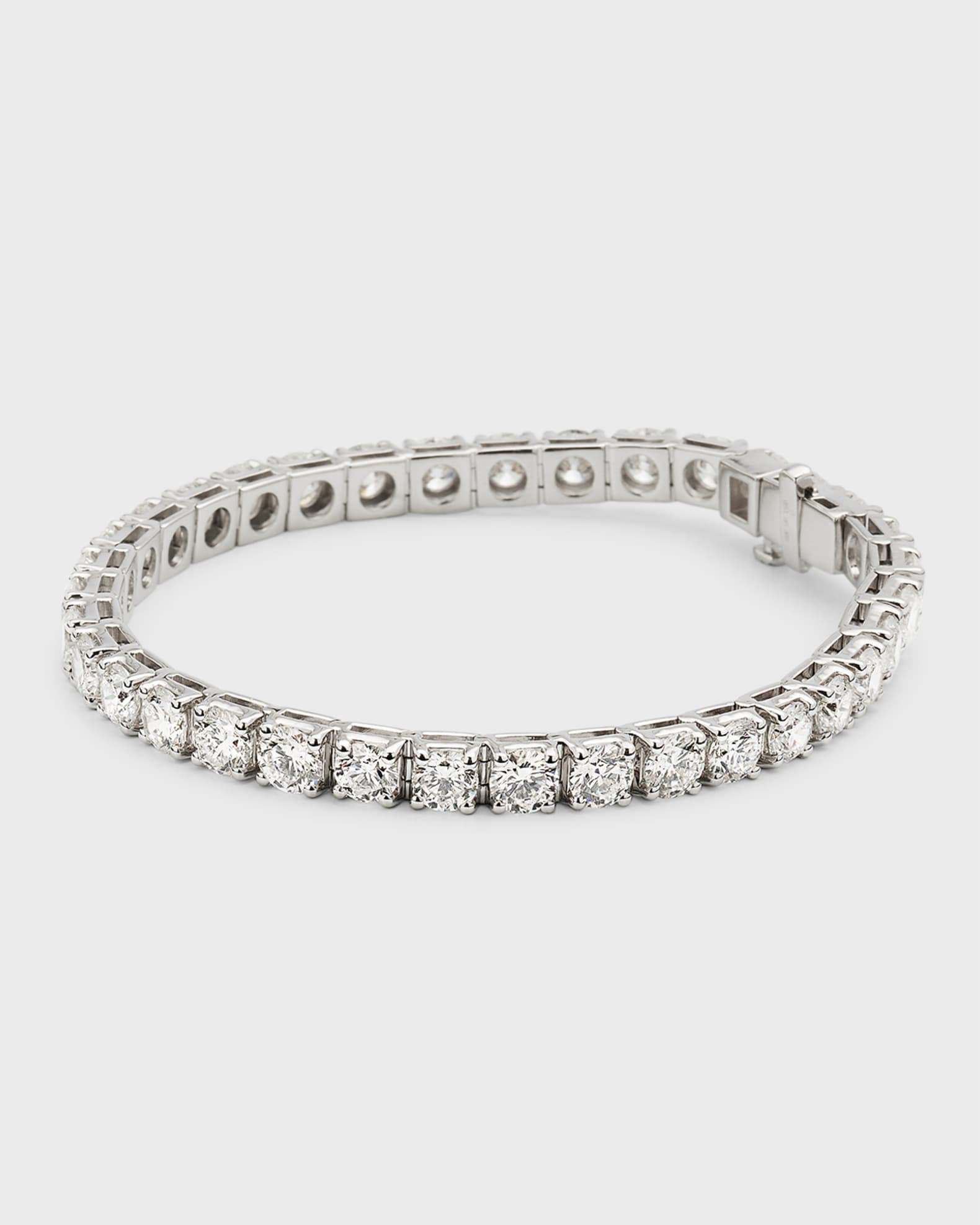 Lab Grown Diamond 18K White Gold Round Tennis Bracelet, 7"L 0