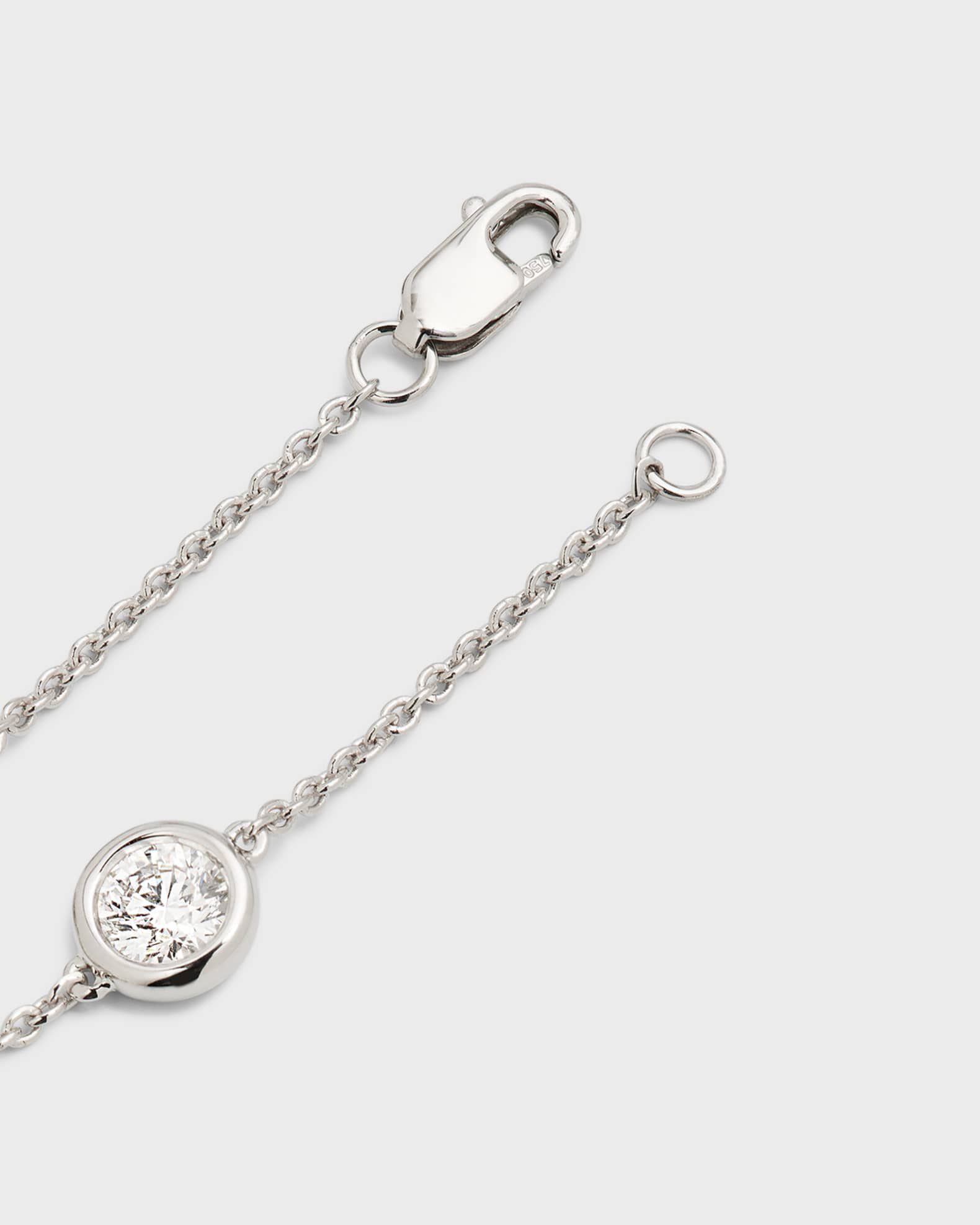 Neiman Marcus Lab Grown Diamonds 18K White Gold Round Lab Grown Diamond By the Yard Necklace 18 L 6.0tcw Neiman Marcus