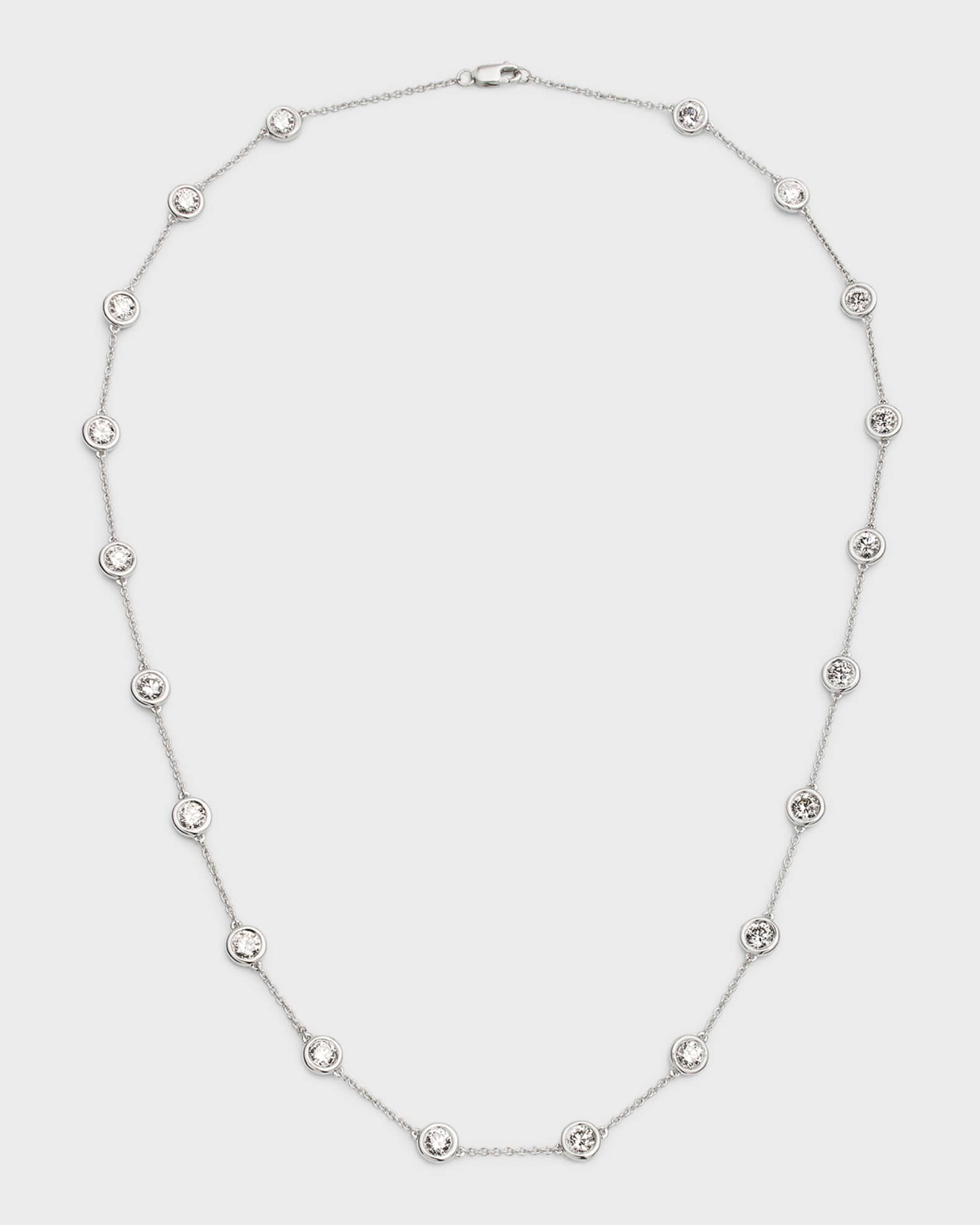 Neiman Marcus Lab Grown Diamonds 18K White Gold Round Lab Grown Diamond By the Yard Necklace 18 L 5.0tcw Neiman Marcus