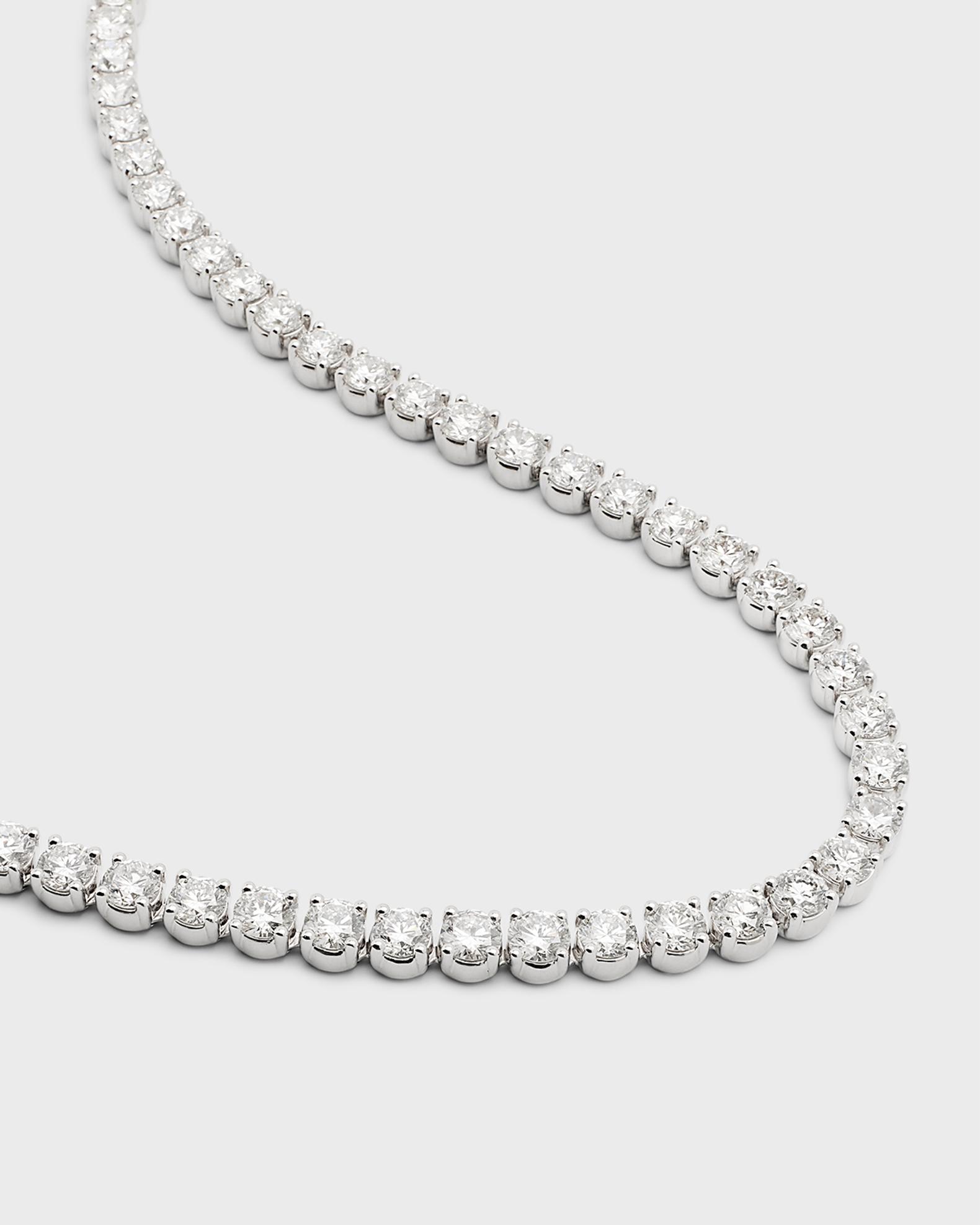 Lab Grown Diamonds Lab Grown Diamond 18K White Gold Round Line Necklace ...