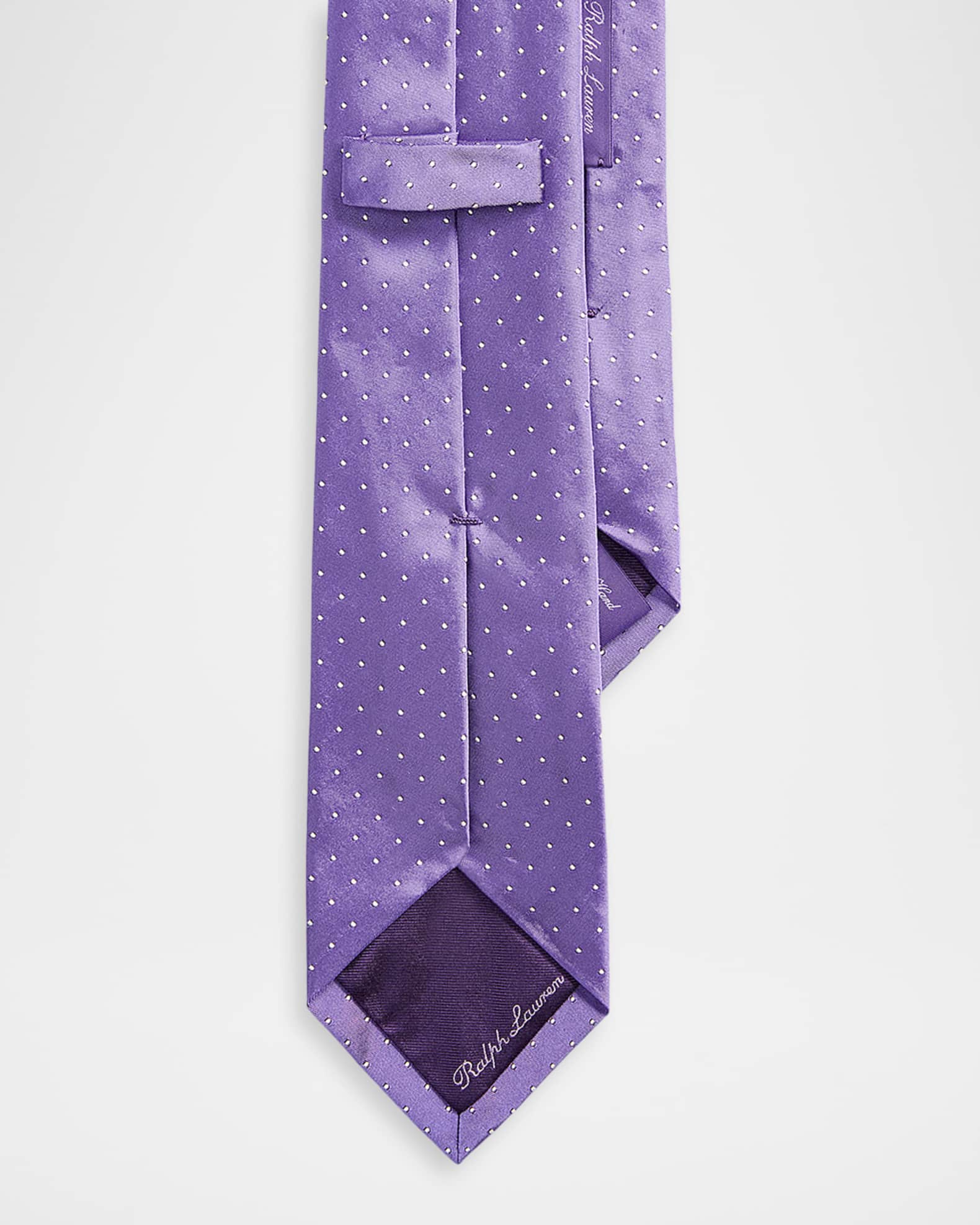Ralph Lauren Purple Label Men's Mulberry Silk Polka Dot Jacquard