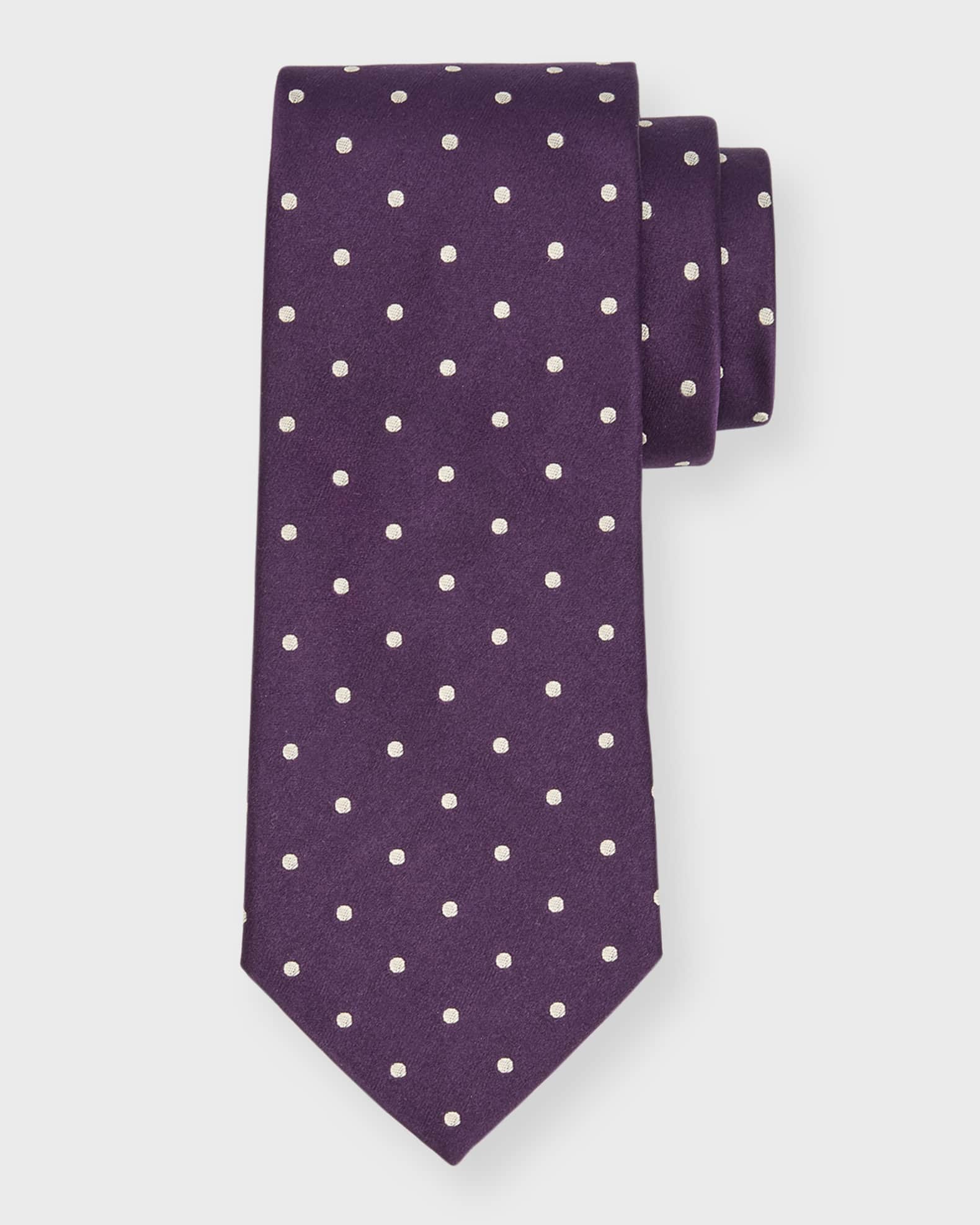 Men's Dotted Satin Tie 0