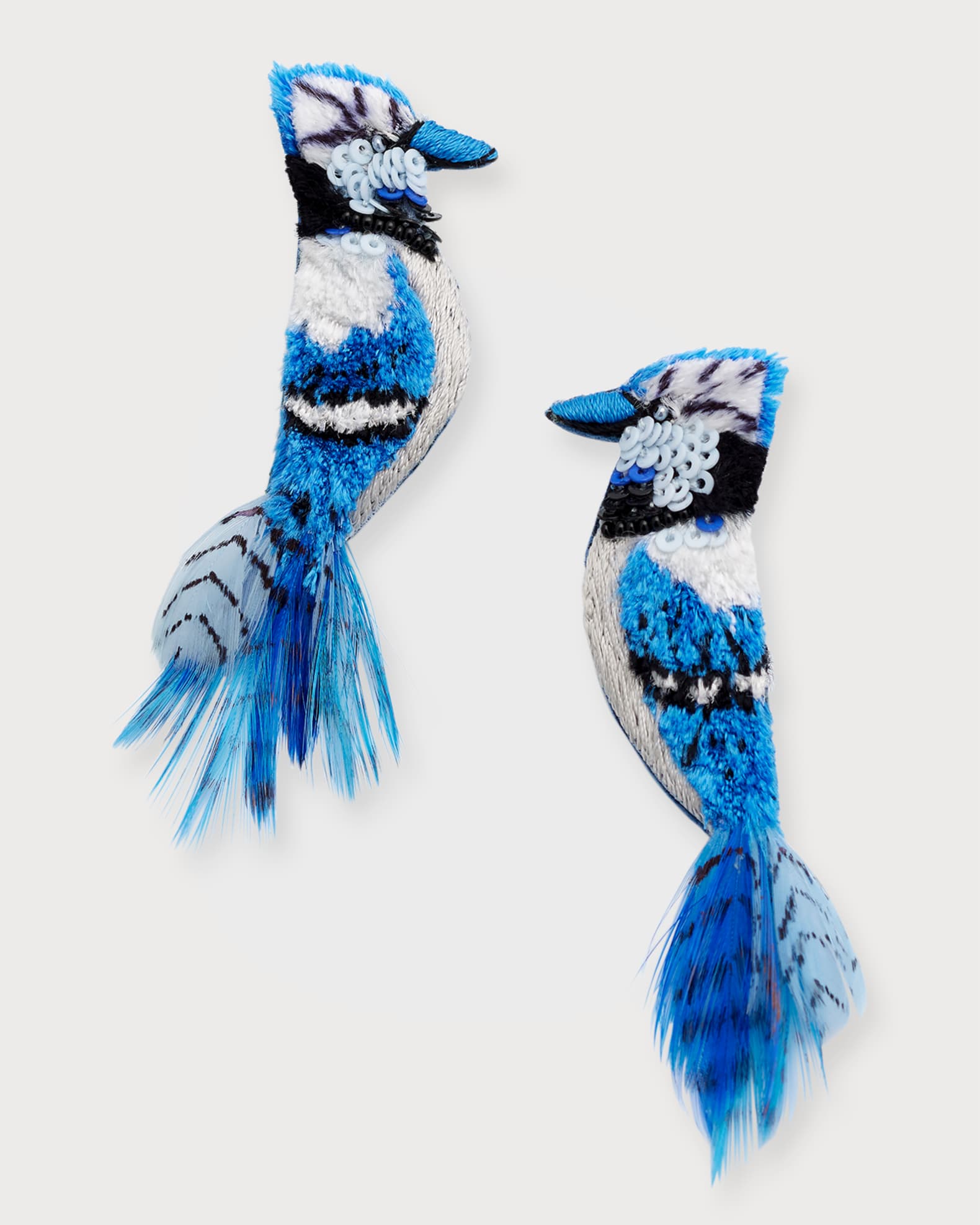 Mignonne Gavigan Blue Jay Embroidered Earrings Neiman Marcus