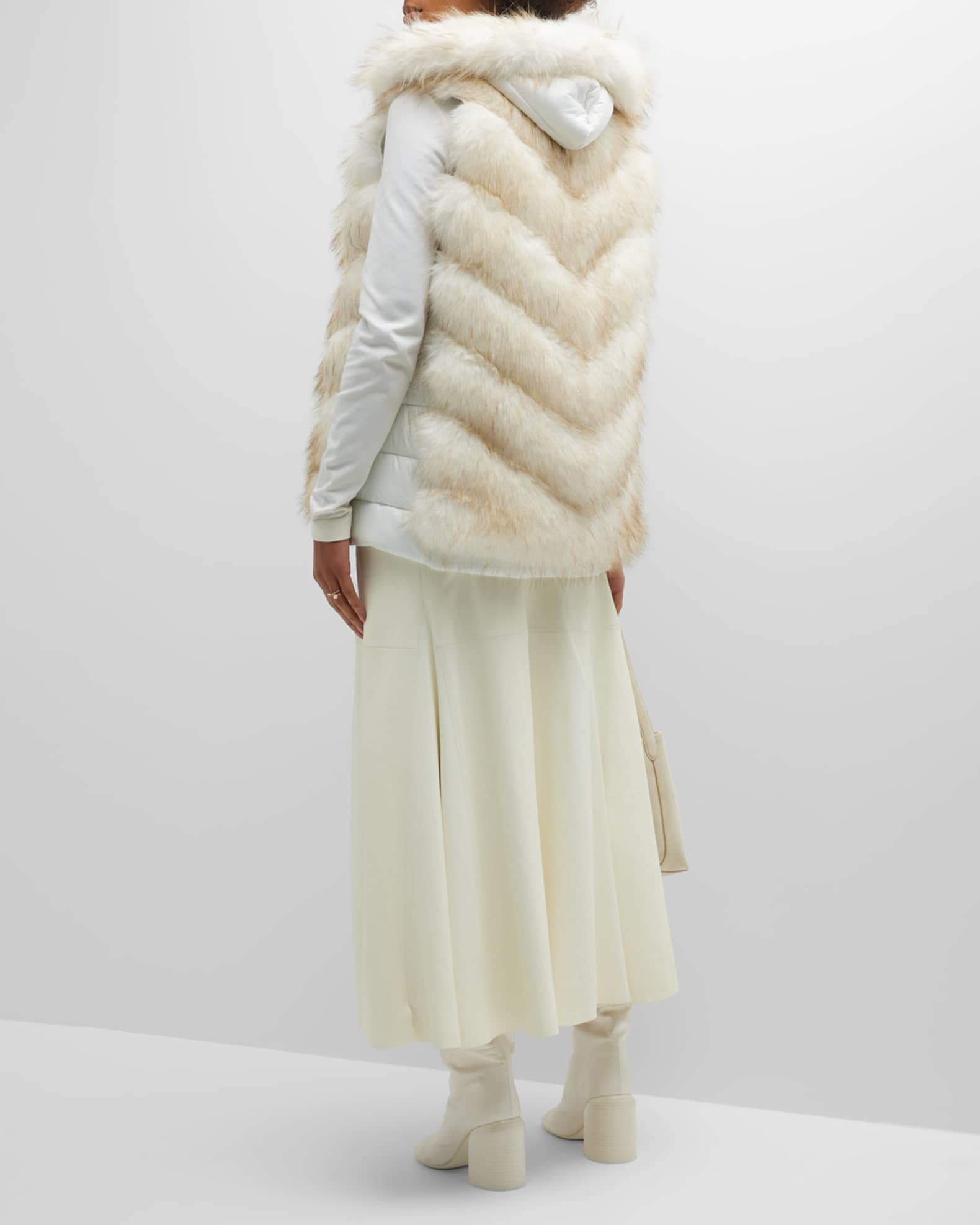 Kelli Kouri Revers Hooded Fur Vest | Neiman Marcus