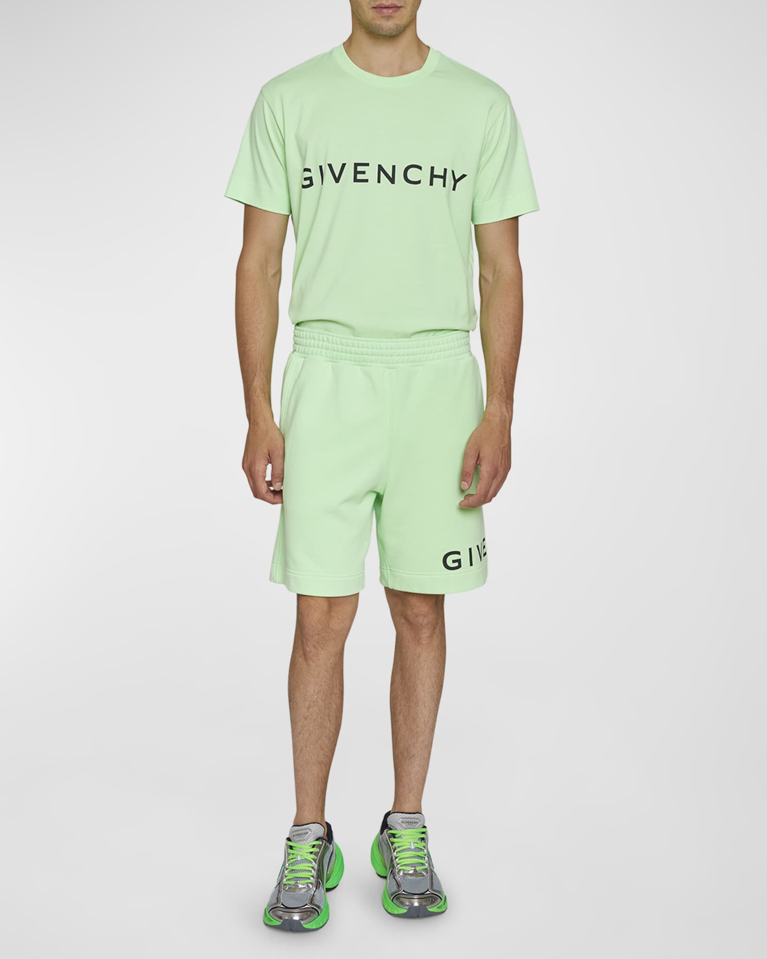 Givenchy logo-print cotton shorts - Blue