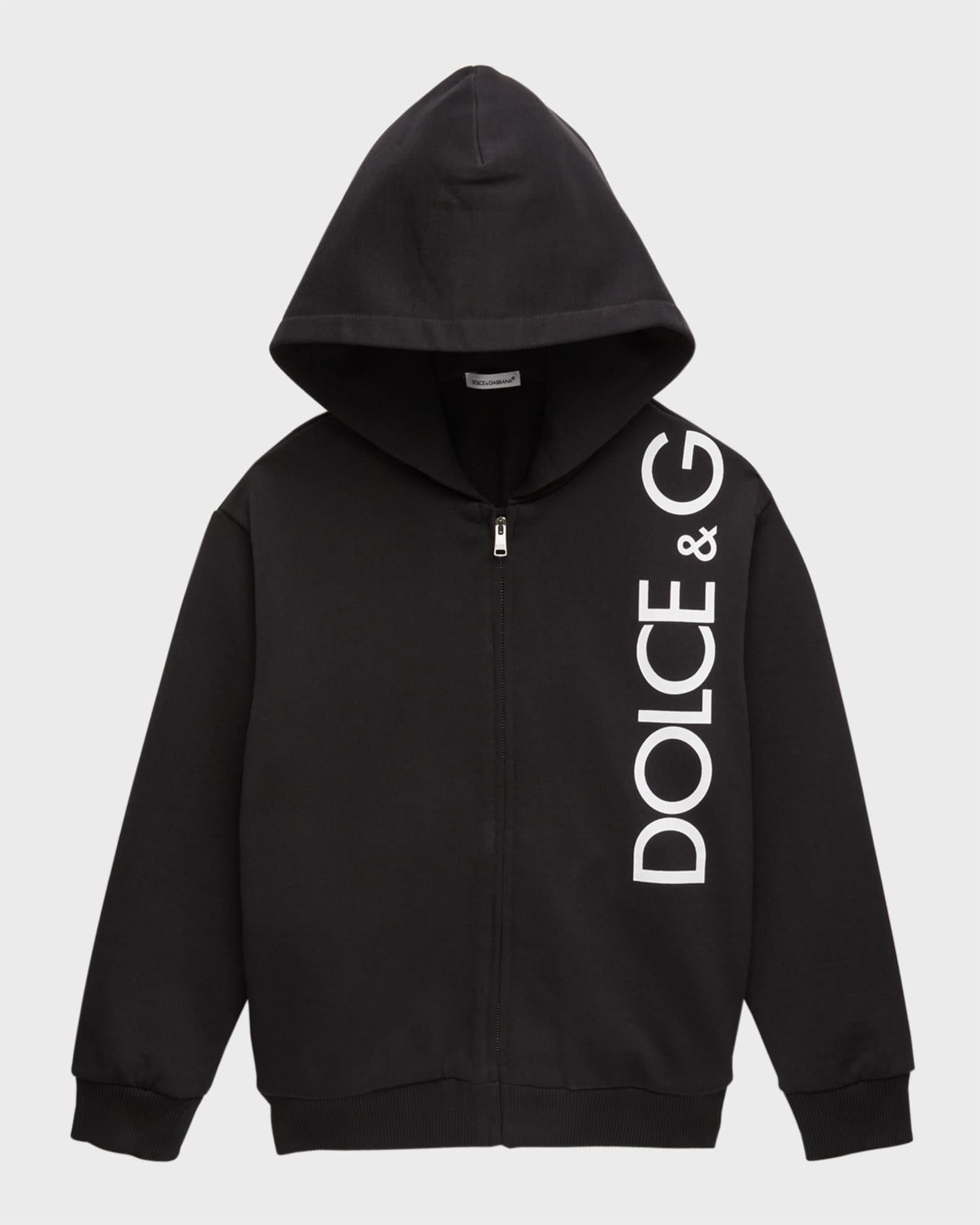 Dolce&Gabbana Boy's Vertical Logo-Print Hoodie, Size 4-6 | Neiman Marcus