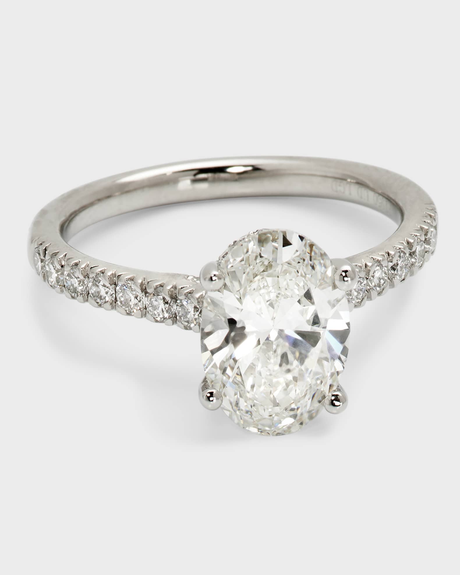 Platinum Oval & Round Lab-Grown Diamond Ring 0