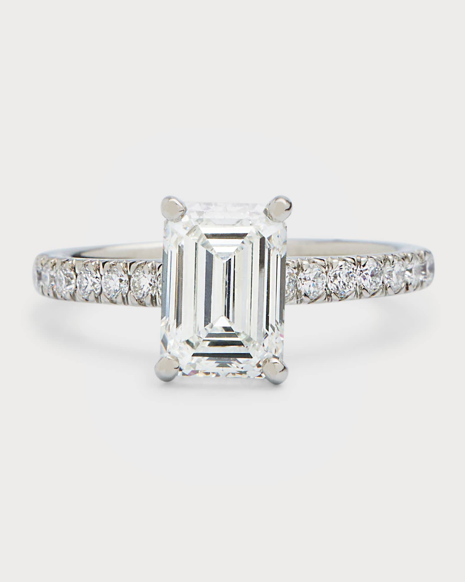 Platinum Emerald-Cut Lab-Grown Diamond Ring 0