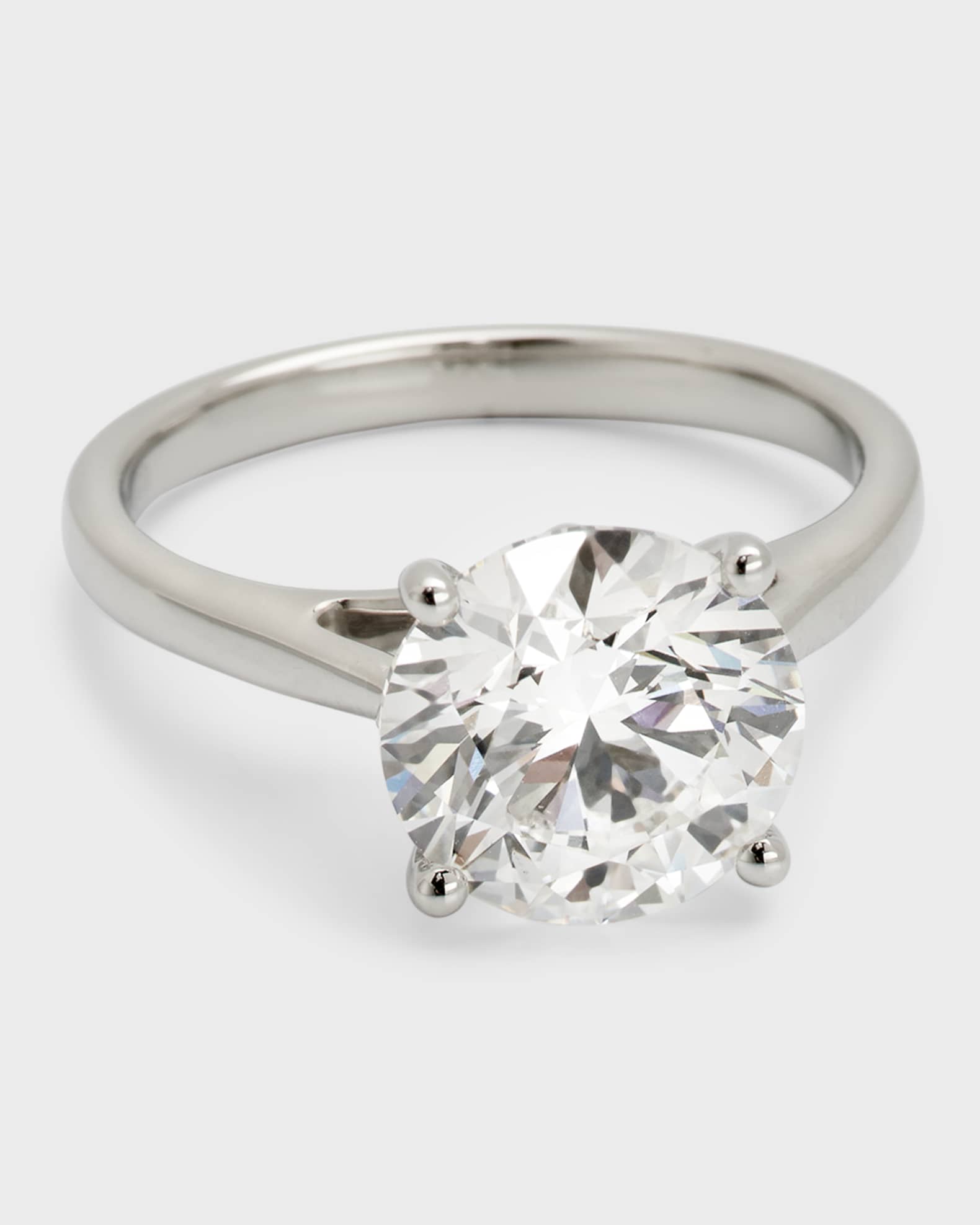 Lab Grown Diamond Platinum Round Solitaire Ring, Size 6, 3.0tcw 0