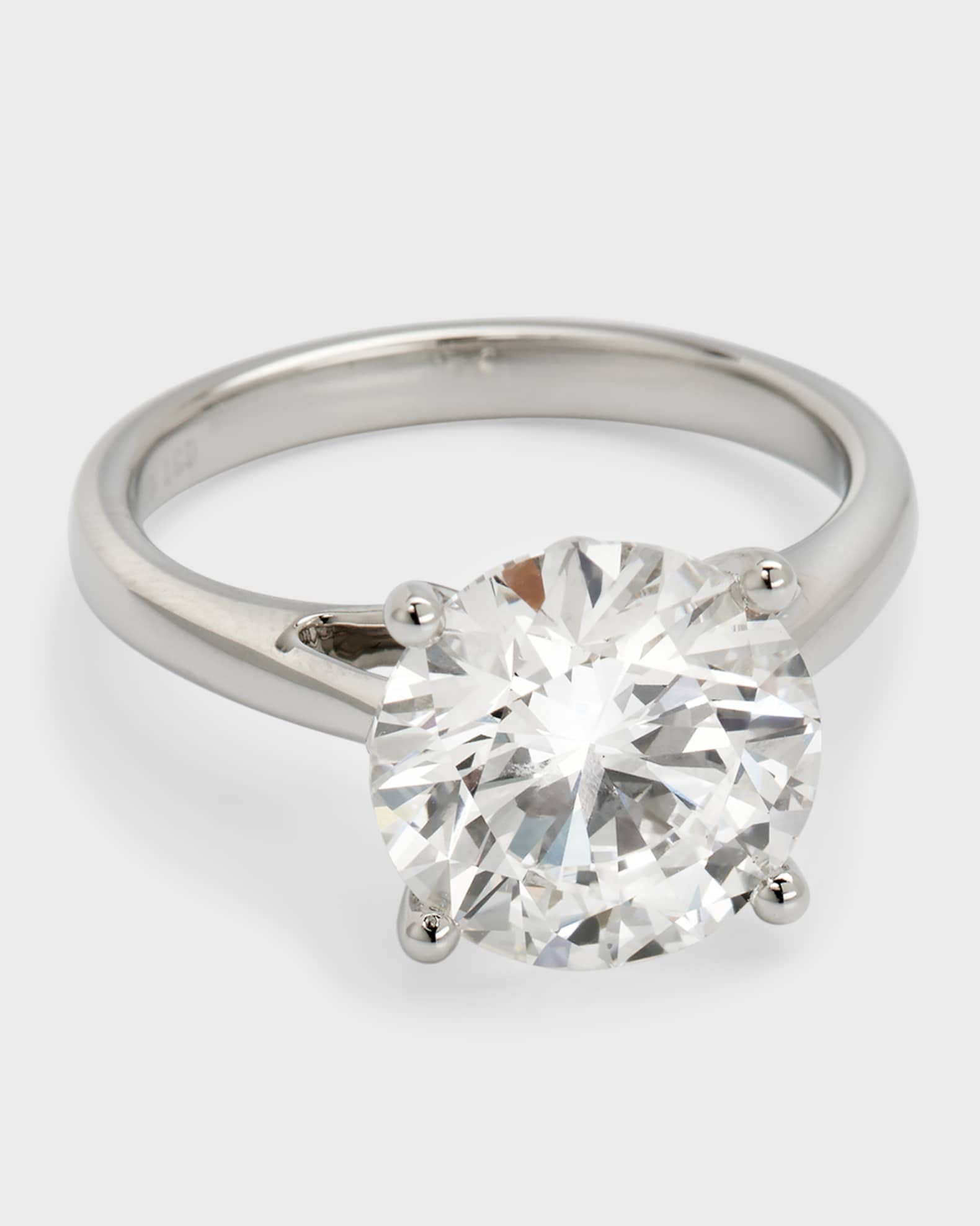 Lab Grown Diamond Platinum Round Solitaire Ring, Size 6, 4.0tcw 0