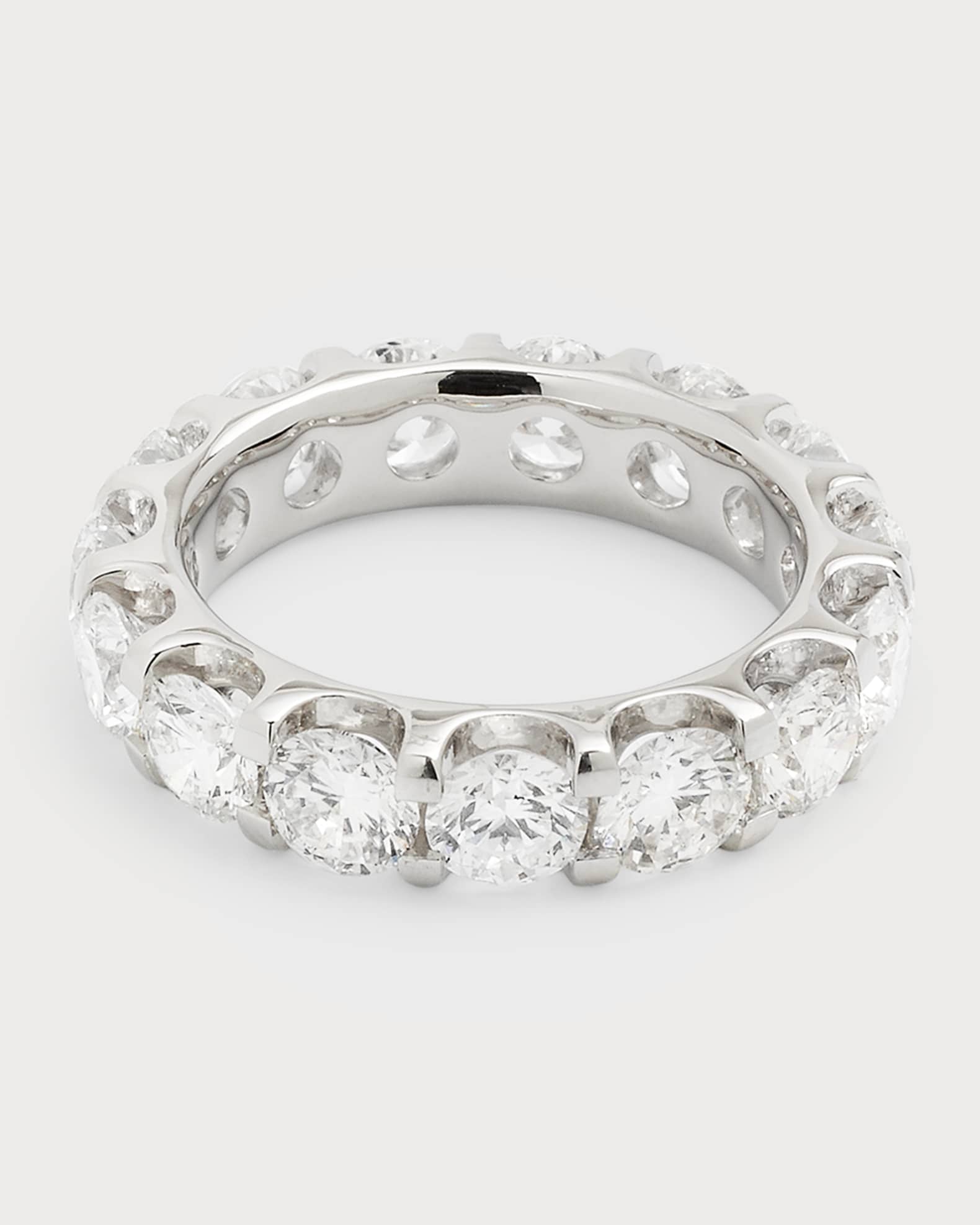 Lab Grown Diamond 18K White Gold Eternity Ring, Size 6, 5.0tcw 0