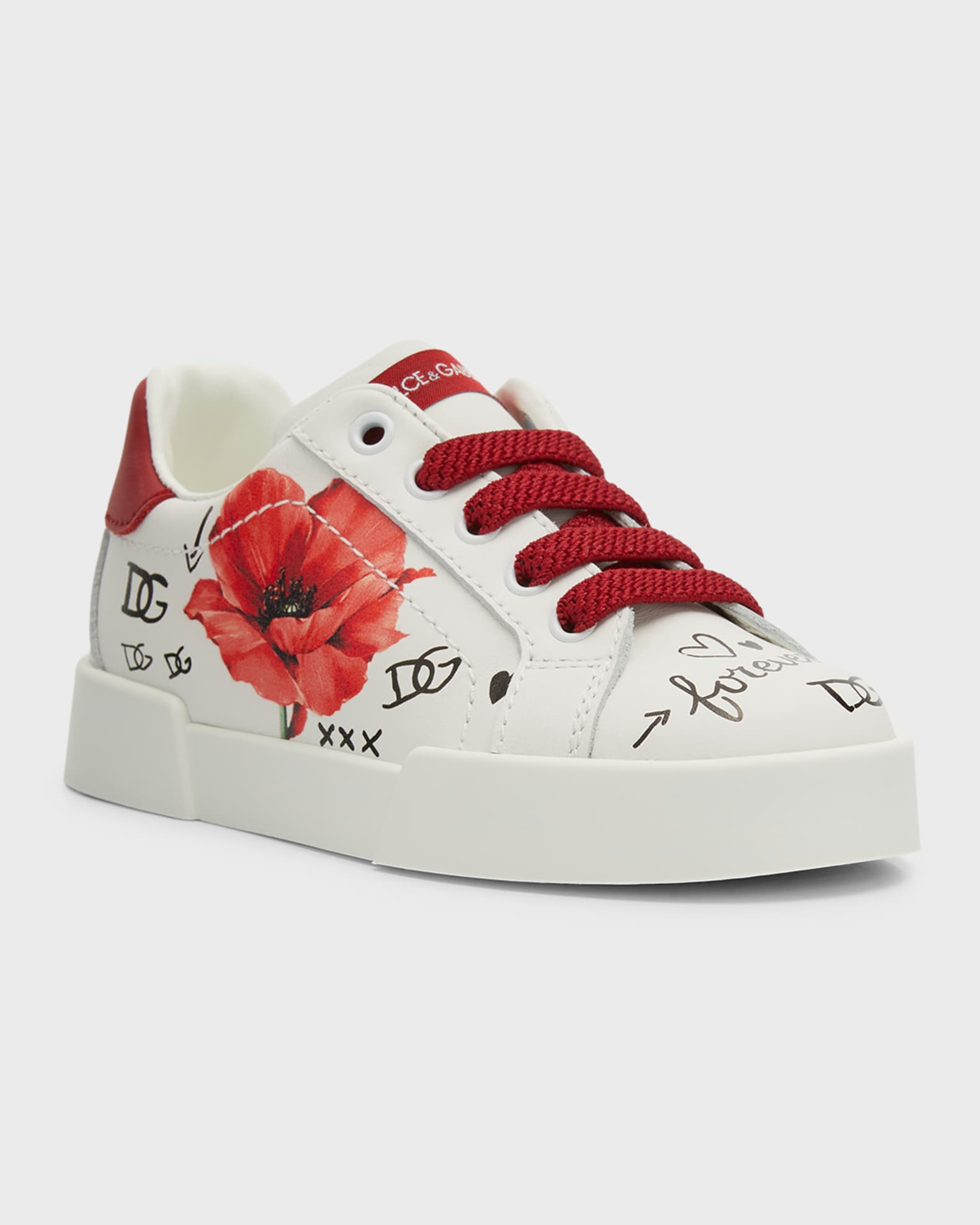 Dolce Gabbana Girl s Poppy Graffiti Printed Low Top Sneakers Baby Toddlers Neiman Marcus