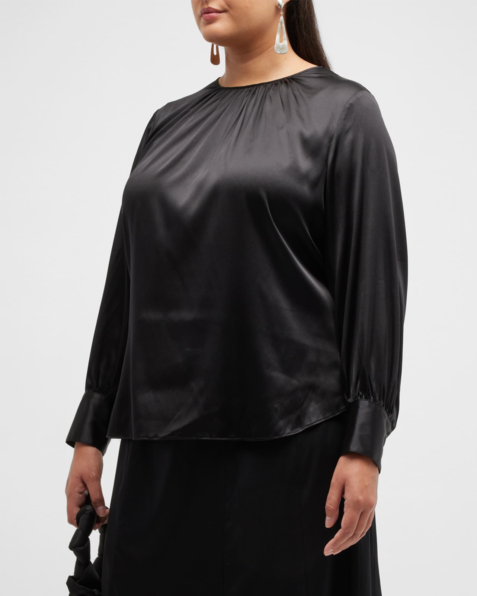 Gabriella Rossetti Mimosa Shirring Silk Blouse | Neiman Marcus