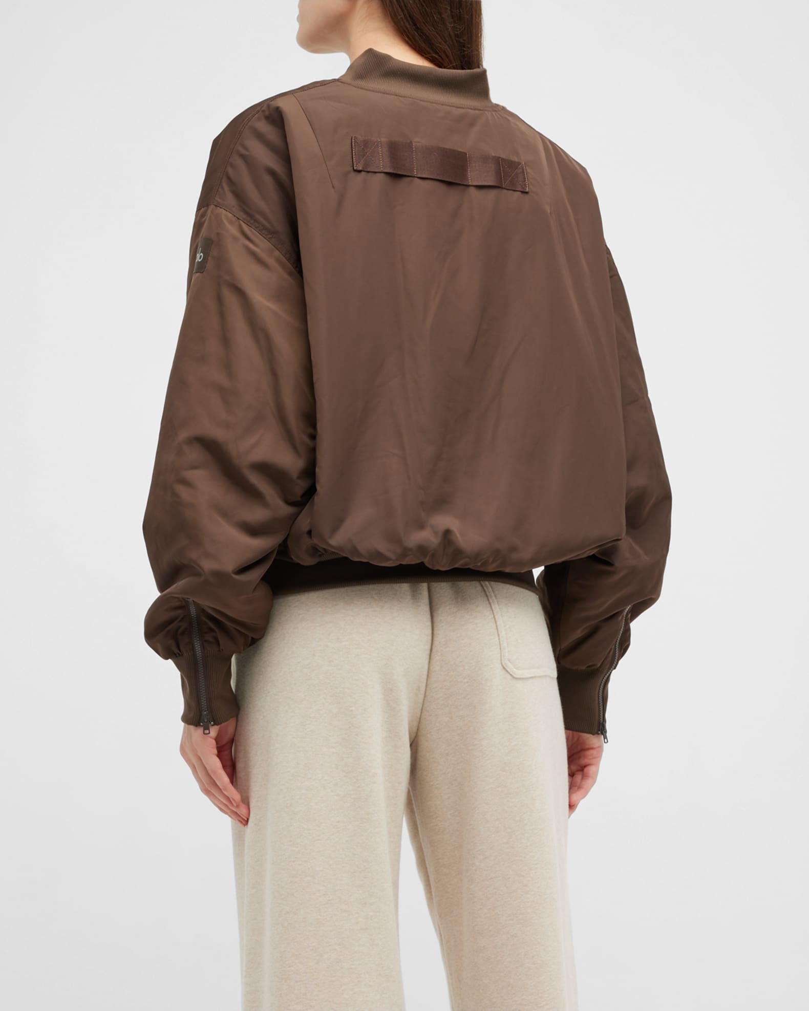 Alo Yoga Off Duty Bomber Jacket In Taupe
