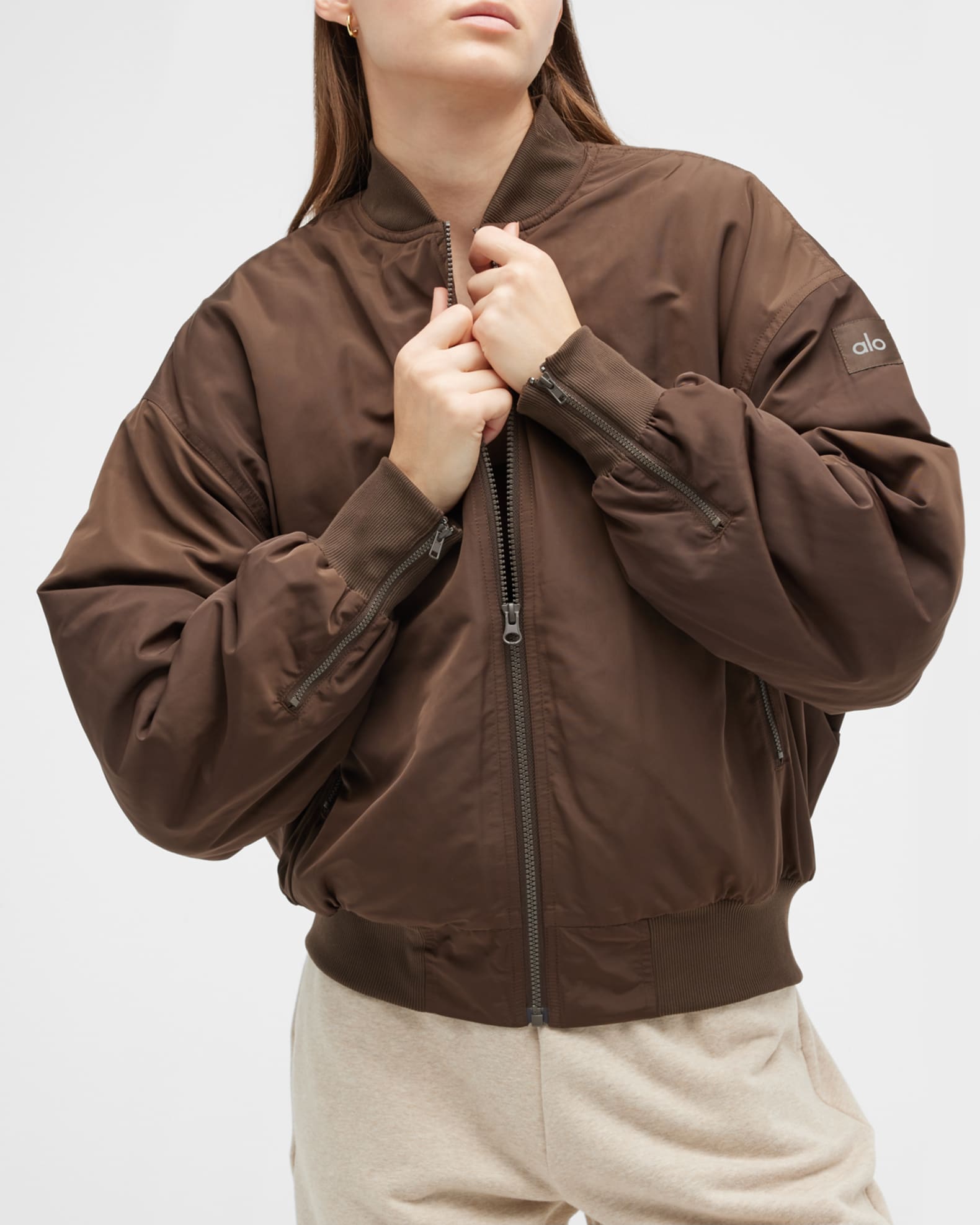 Oversized faux fur bomber jacket