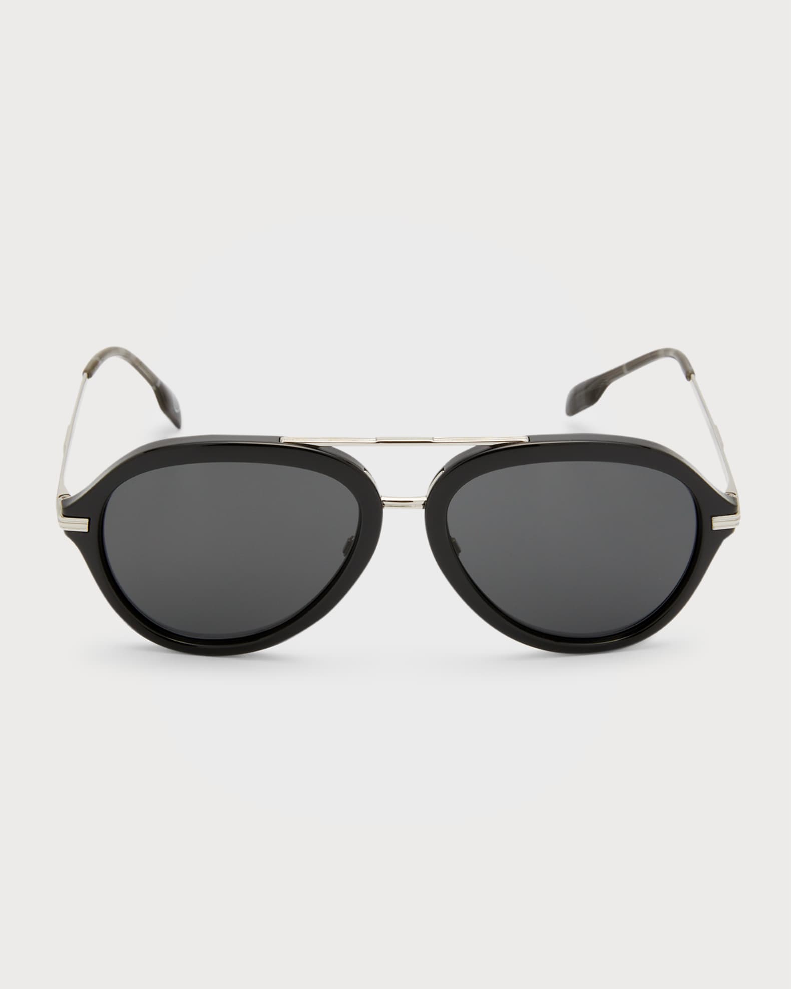 Burberry Men's Jude DoubleBridge Aviator Sunglasses Neiman Marcus