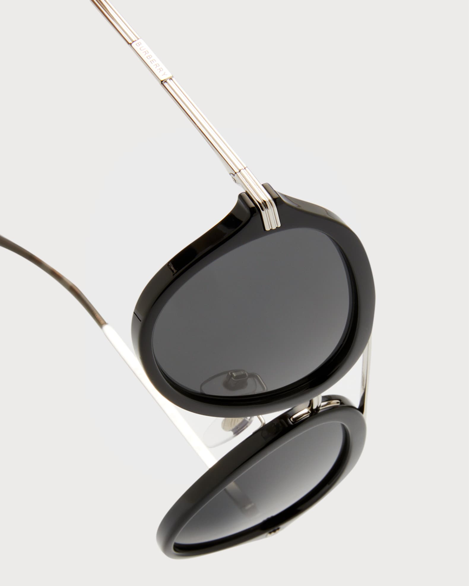 Burberry Men's Jude DoubleBridge Aviator Sunglasses Neiman Marcus