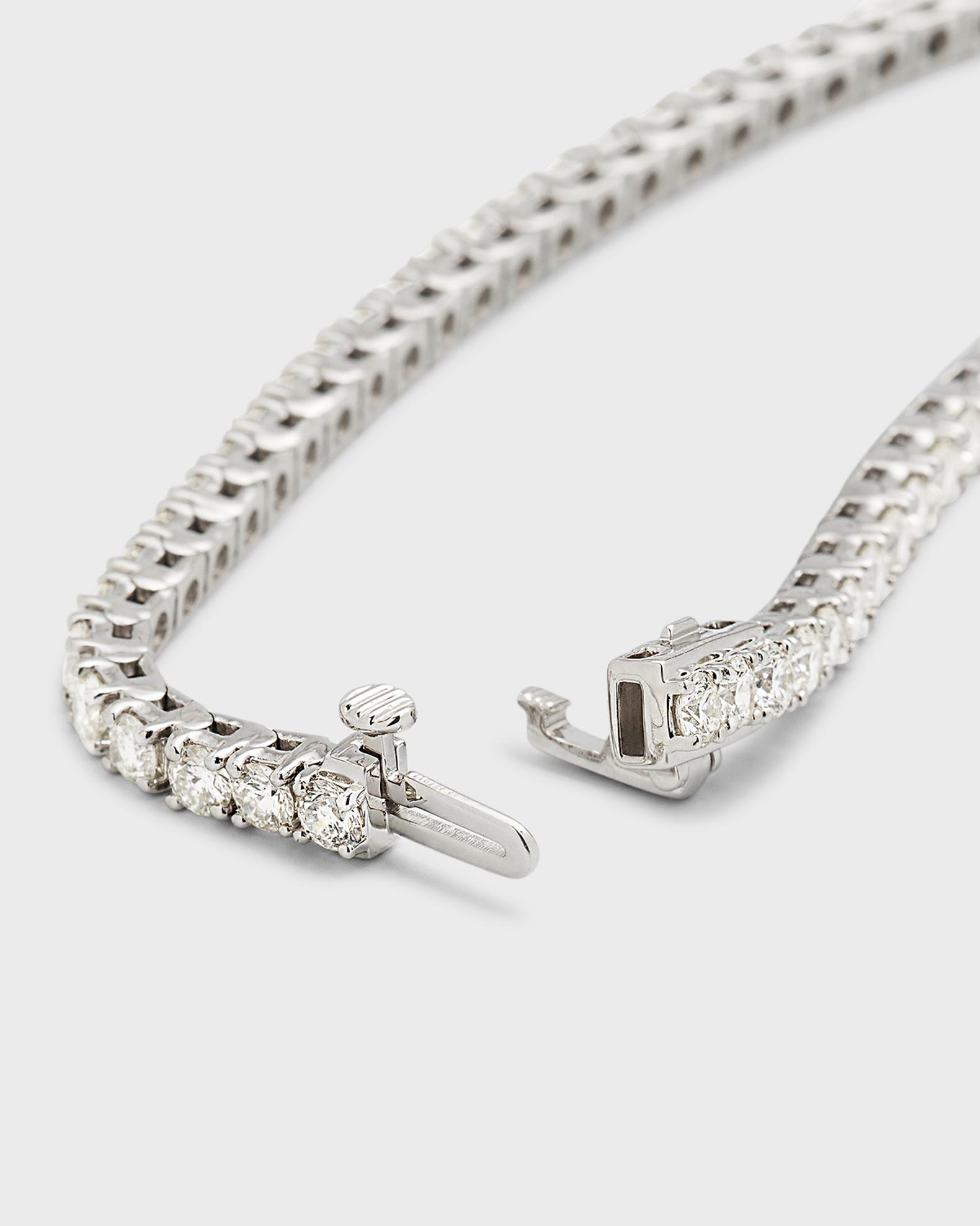 Lab Grown Diamonds 18K White Gold Round Lab Grown Diamond Bracelet, 7
