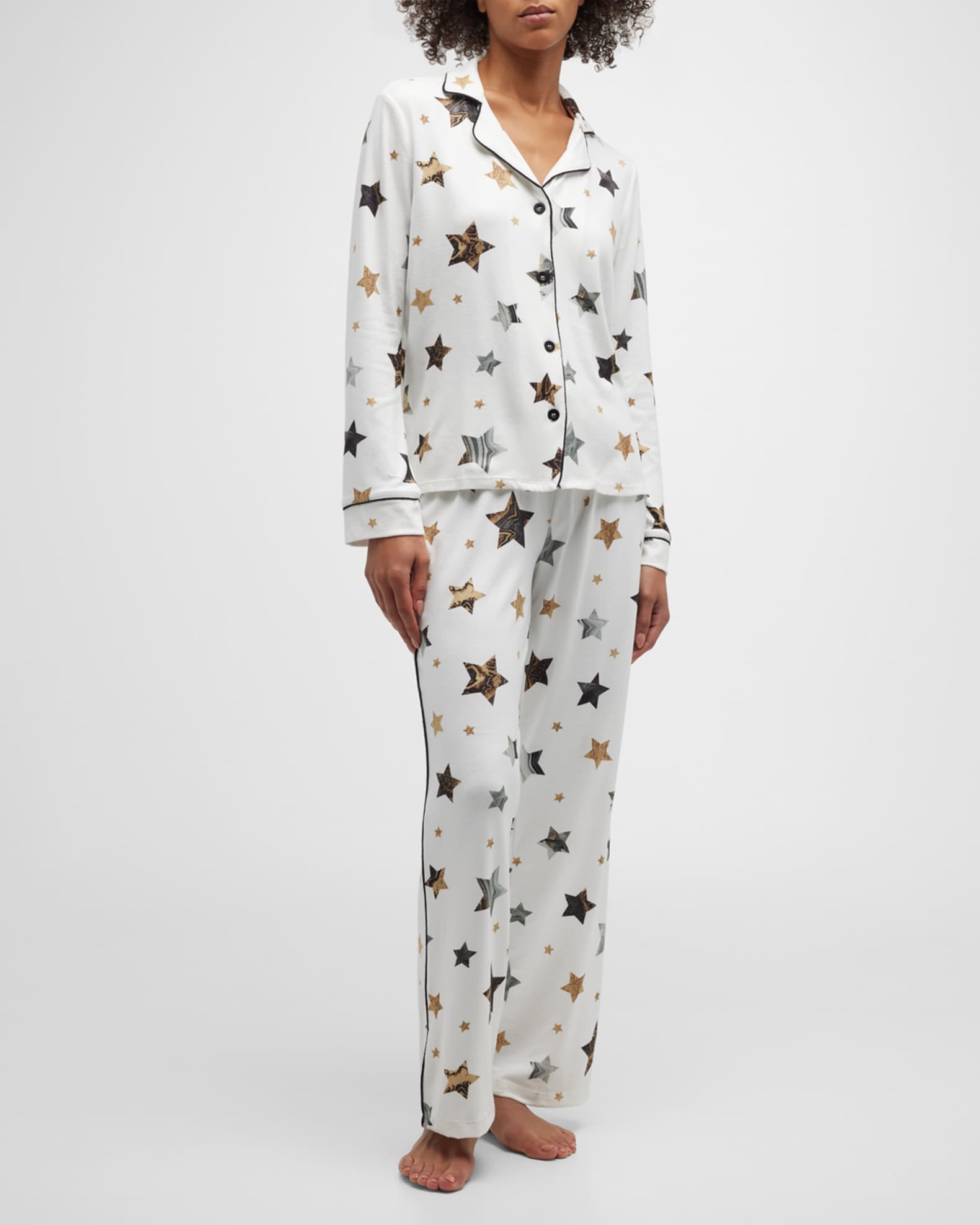 PJ Salvage Shoot For The Stars Cropped Pajama Set | Neiman Marcus