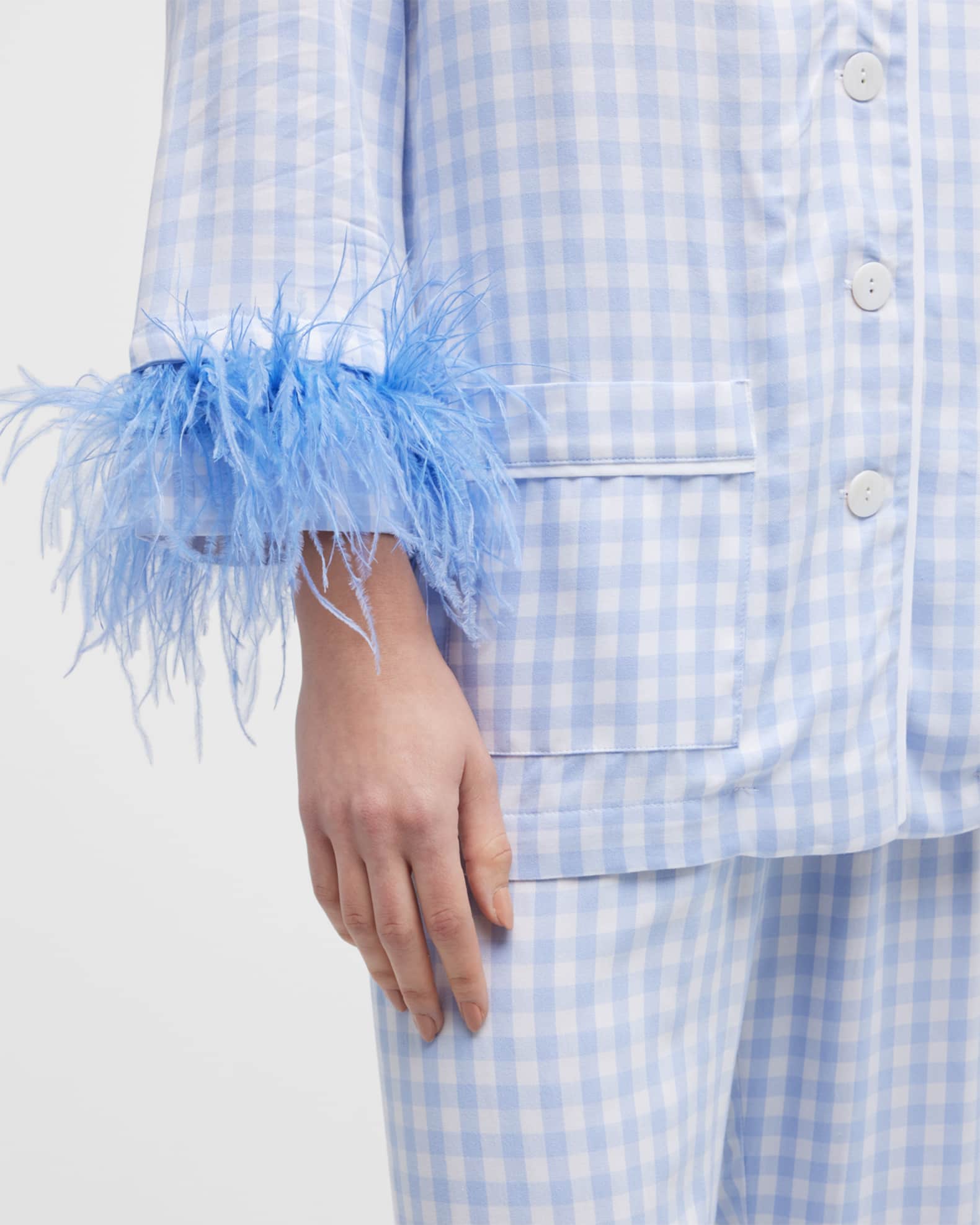 Mint Gingham Two Piece Bamboo Sleeper Set main image 0