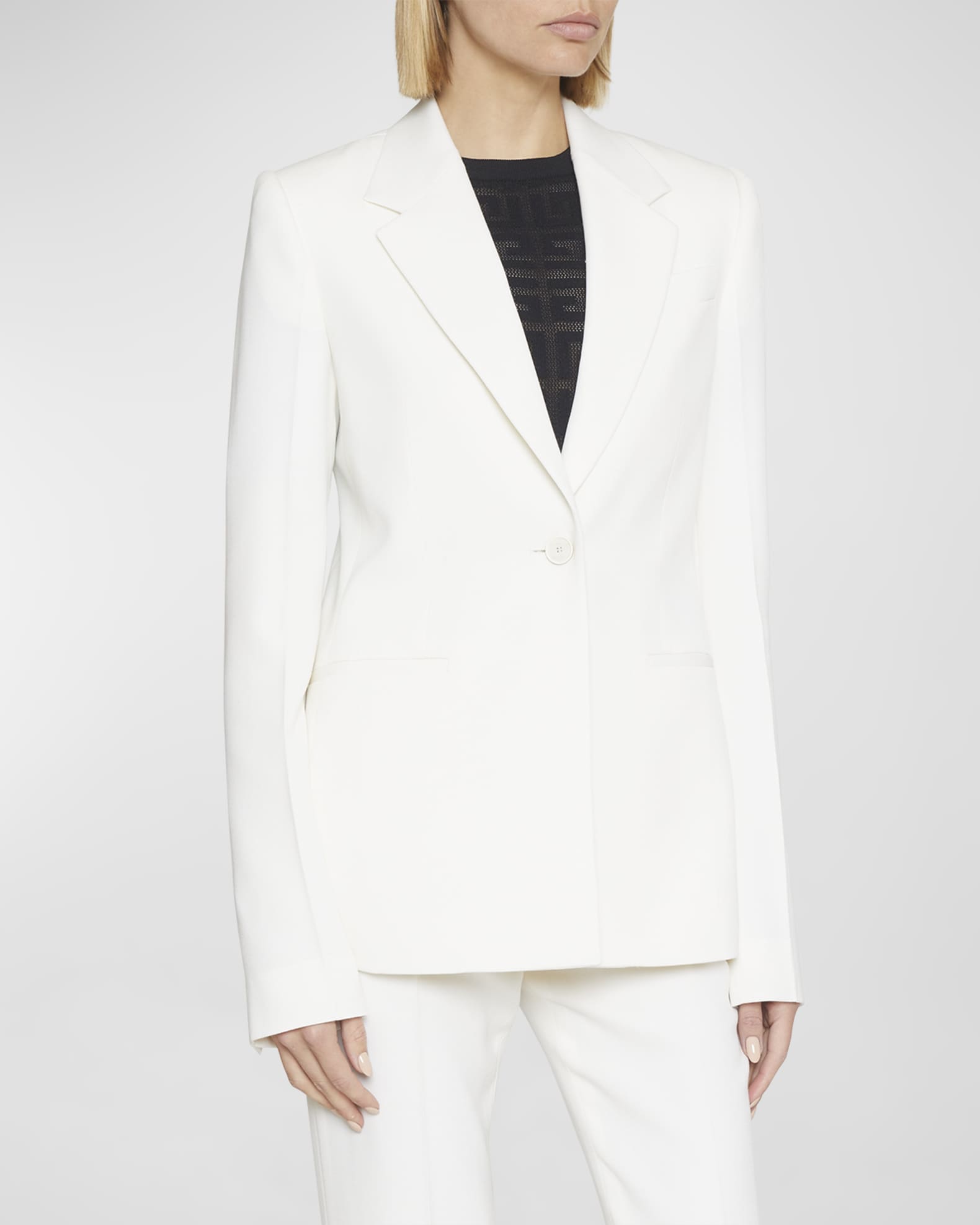 Givenchy Black Logo Plaque Blazer