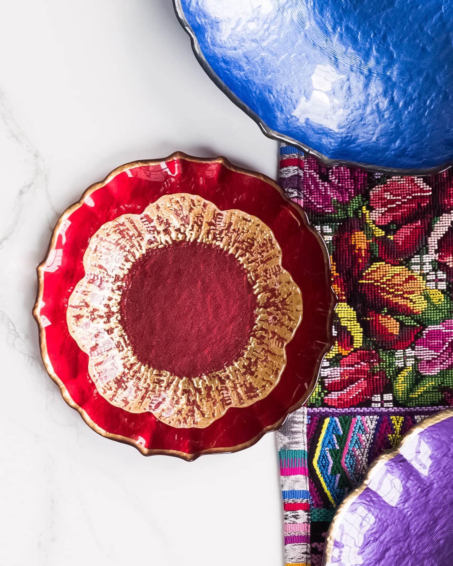 Baroque Glass Pink Salad Plate 1