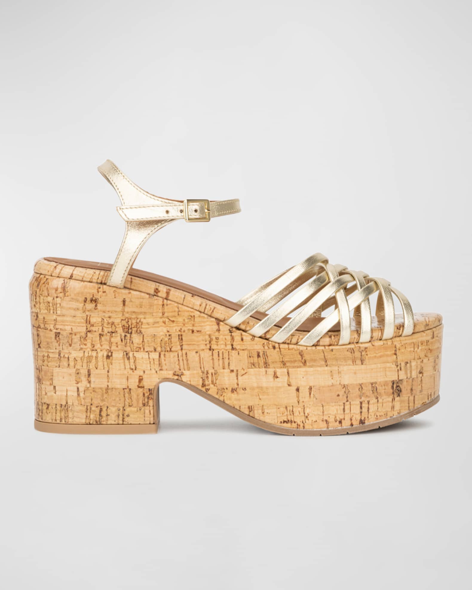 Aquatalia Elene Metallic Caged Platform Sandals Neiman Marcus