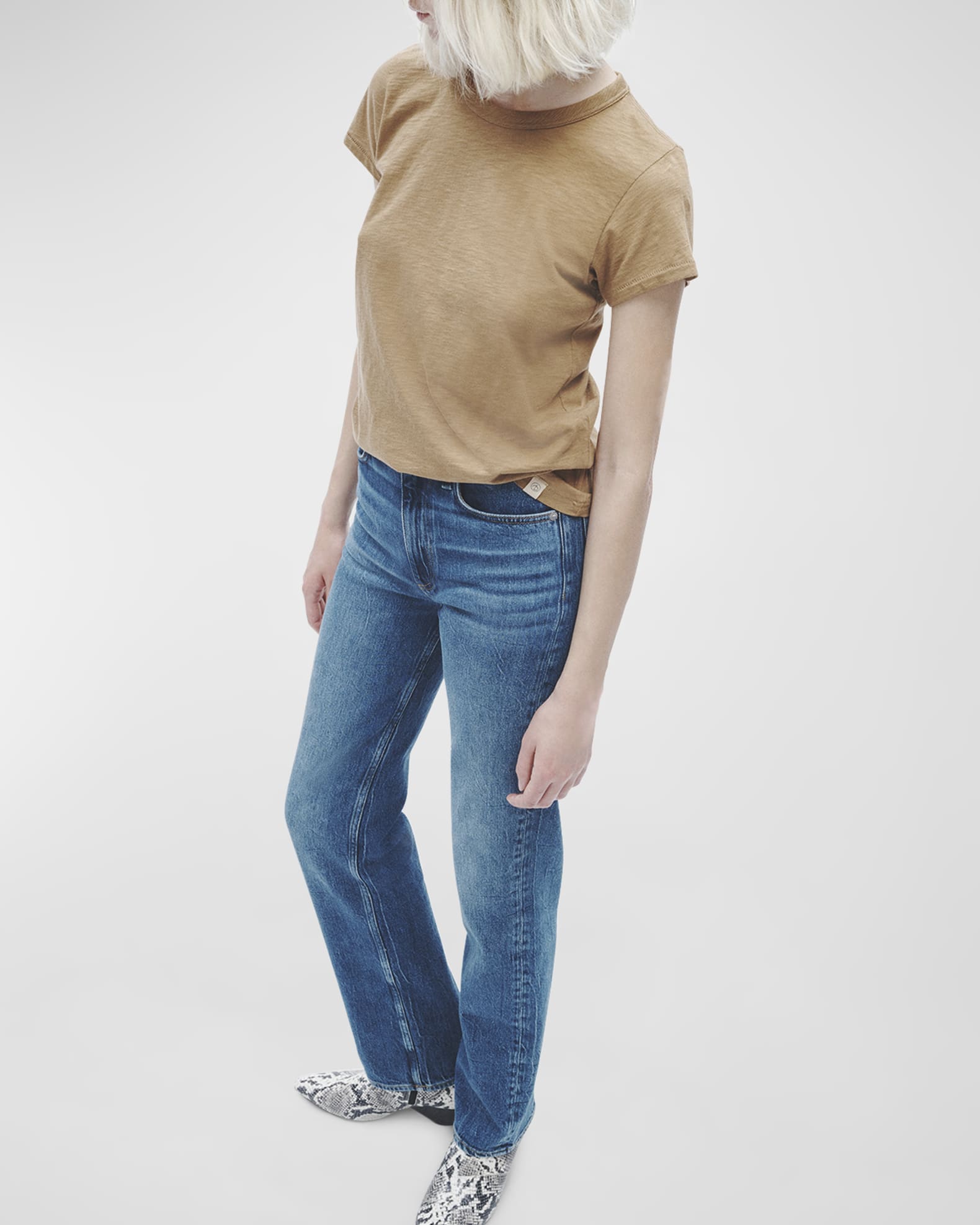 Slub Jersey V-Neck Tee, Midnight