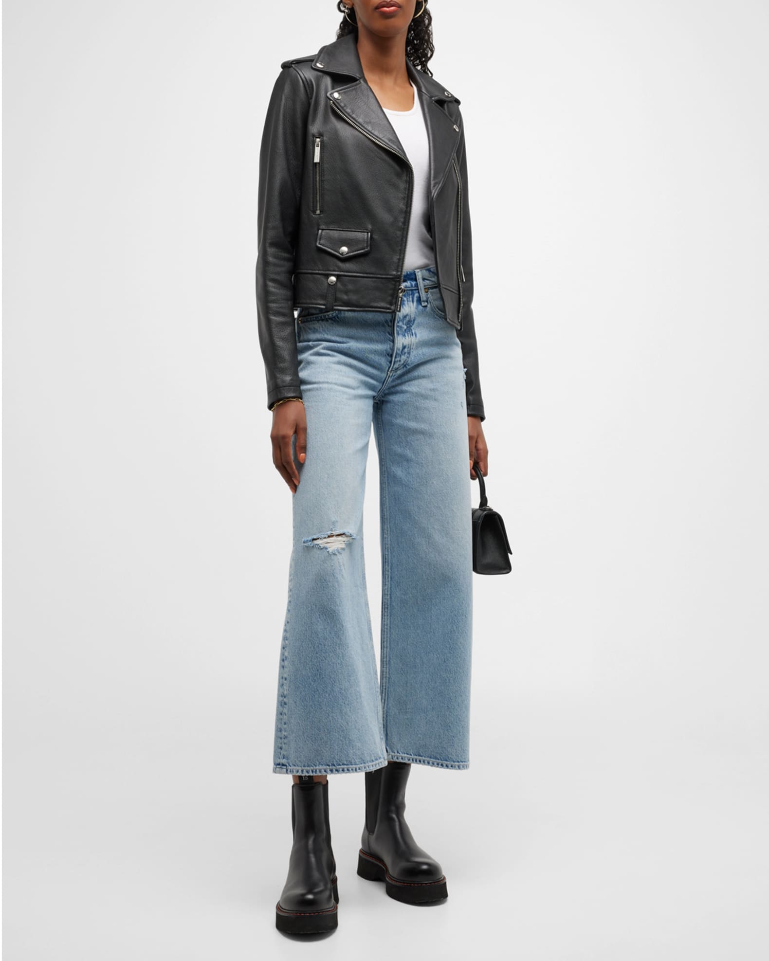 Rag & Bone Andi High-Rise Wide Ankle Jeans | Neiman Marcus