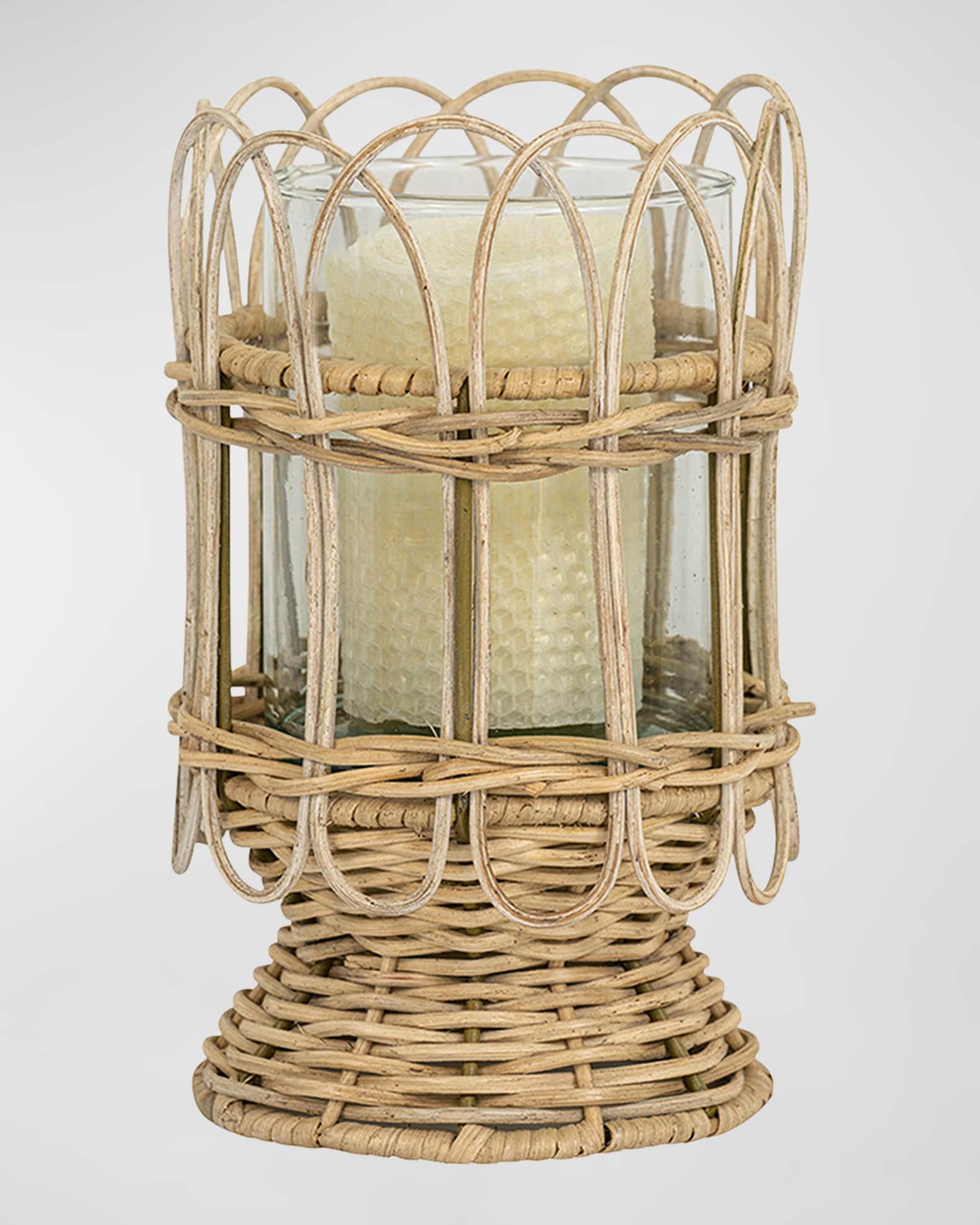 Juliska Provence Rattan 8.5" Hurricane Whitewash Neiman Marcus