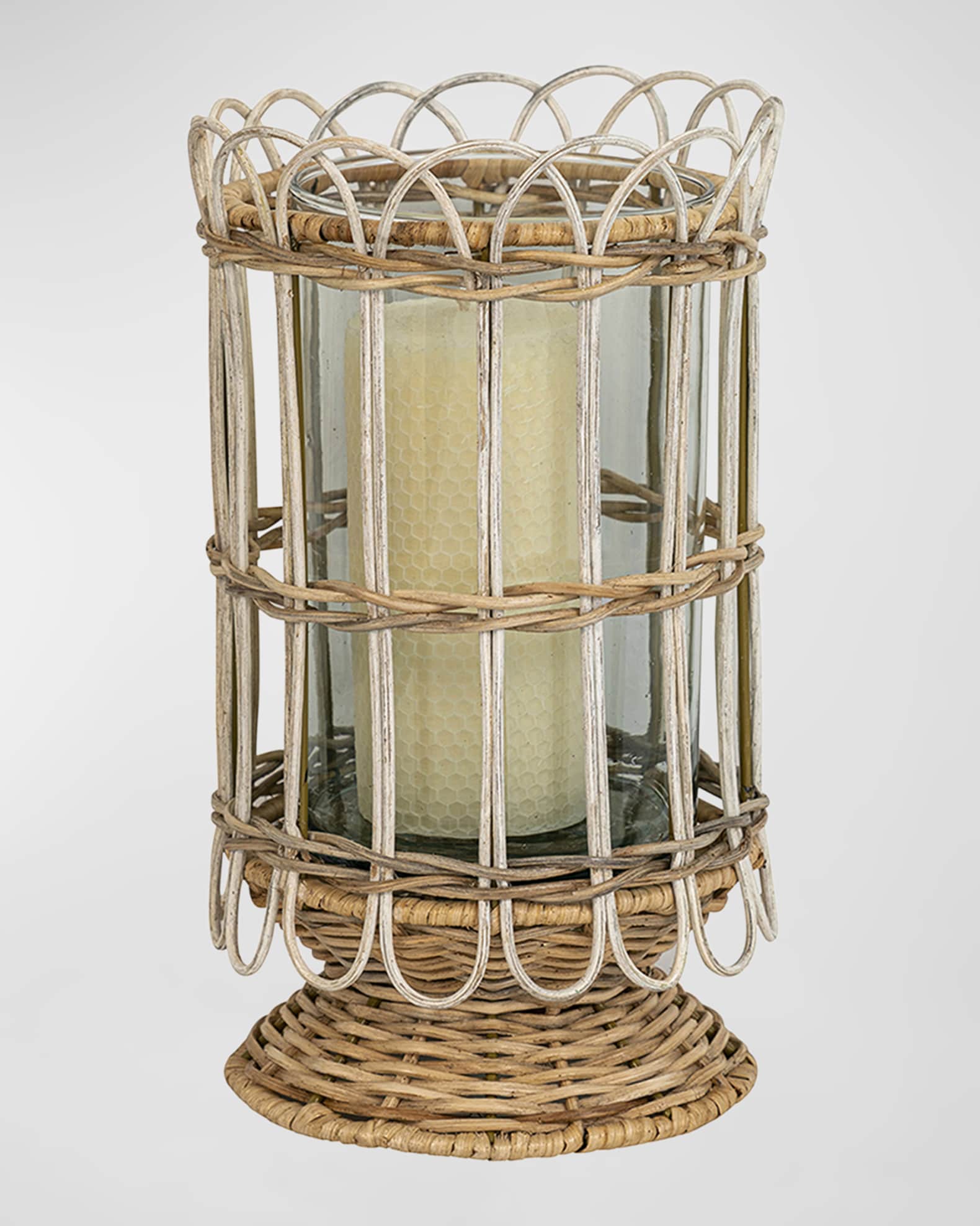 Juliska Provence Rattan 11.5" Hurricane Whitewash Neiman Marcus