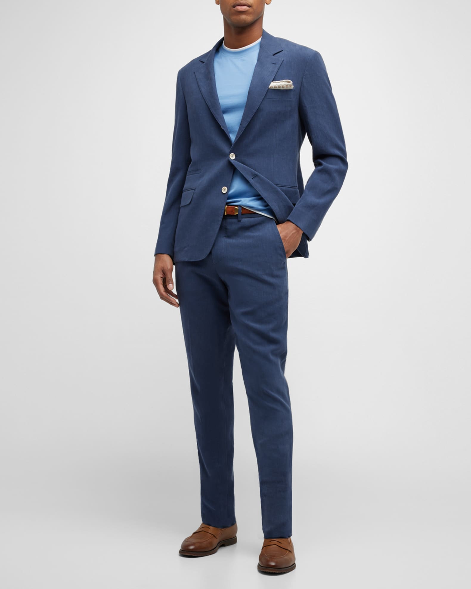 Brunello Cucinelli Men's Solid Linen Suit | Neiman Marcus