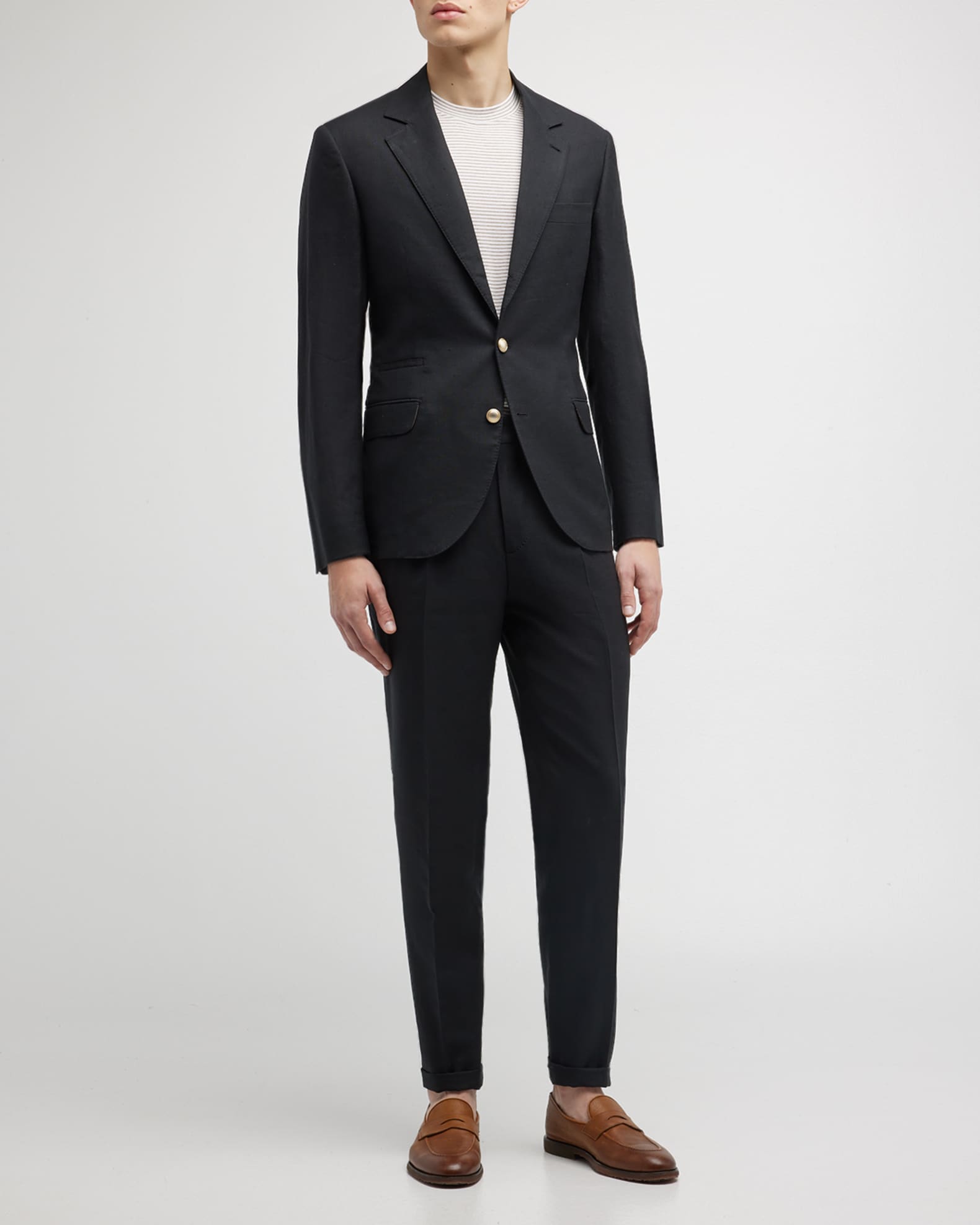 BRUNELLO CUCINELLI ビジネススーツ Brunello Cucinelli Men's Linen-Wool Solid Suit | Neiman Marcus