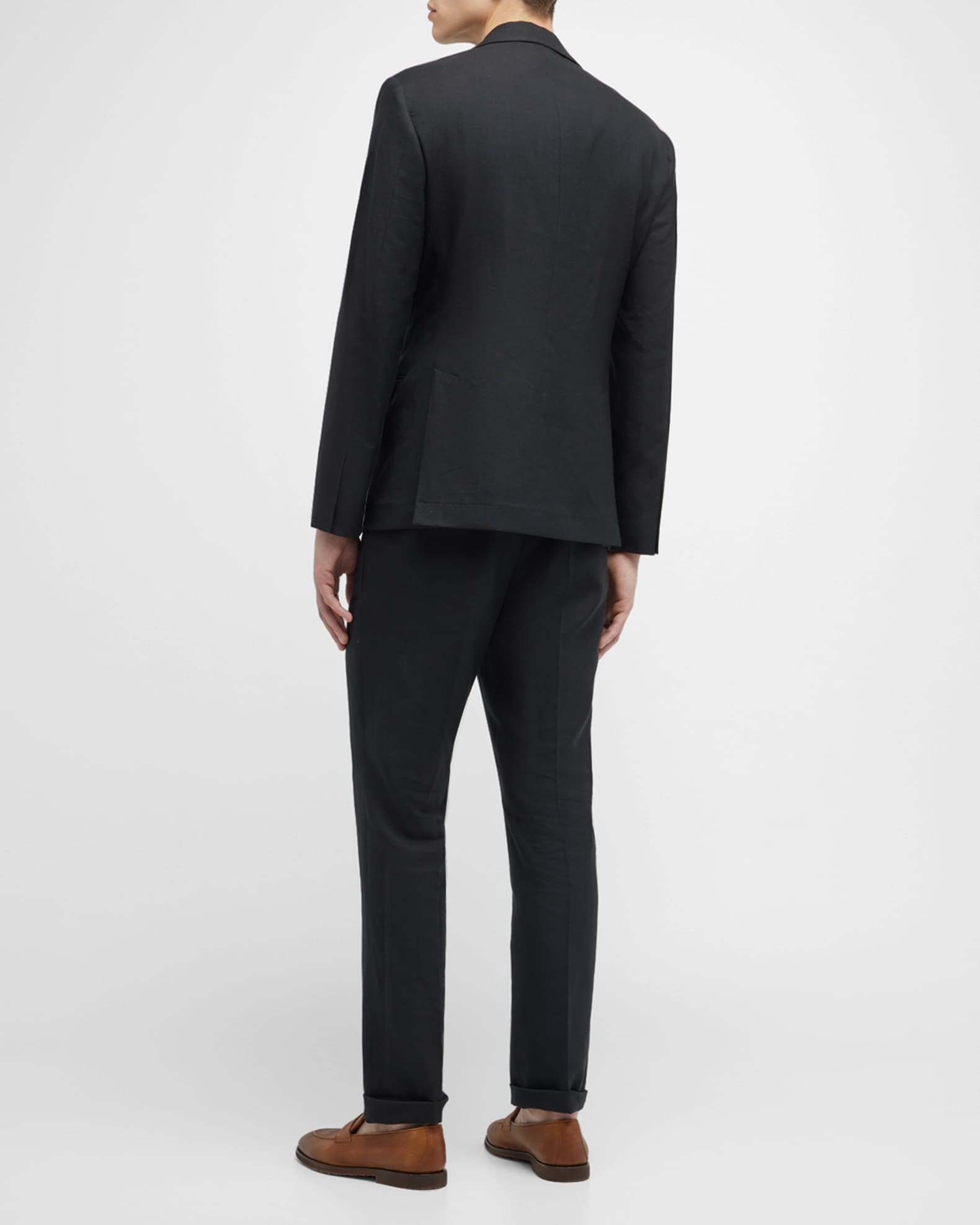 Brunello Cucinelli Men's Linen-Wool Solid Suit | Neiman Marcus