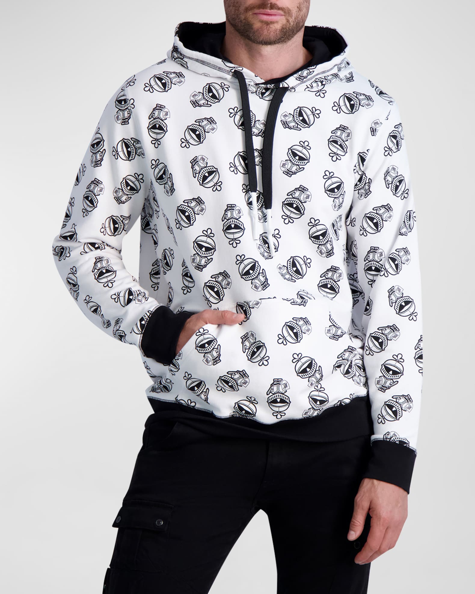 Karl Lagerfeld Paris Men's Faux Fur Hoodie