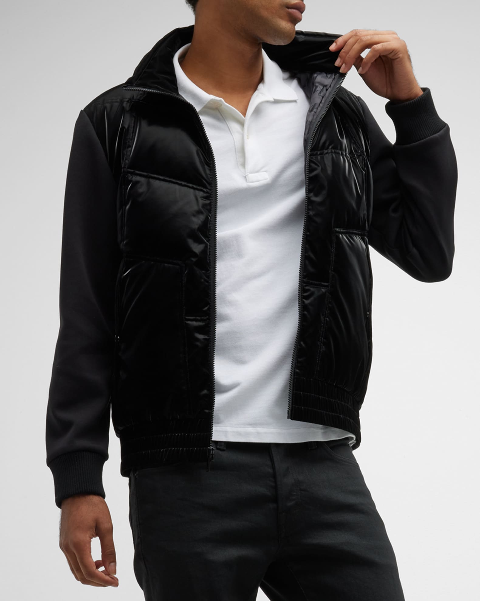 Karl Lagerfeld Paris Men's MixedMedia Quilted Jacket Neiman Marcus