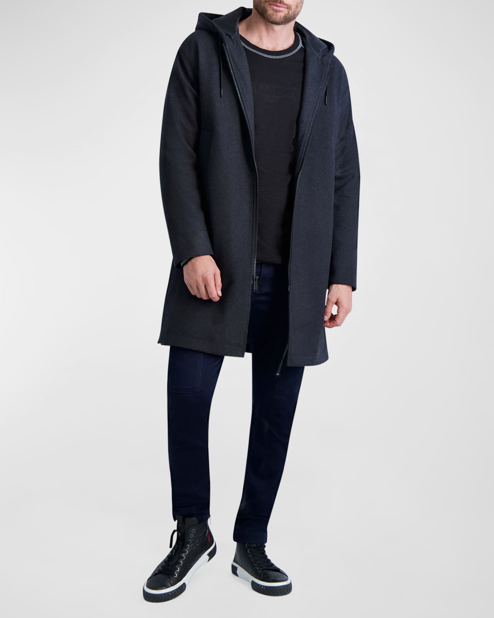 Vintage London Fog Wool Blend Hooded Jacket - L