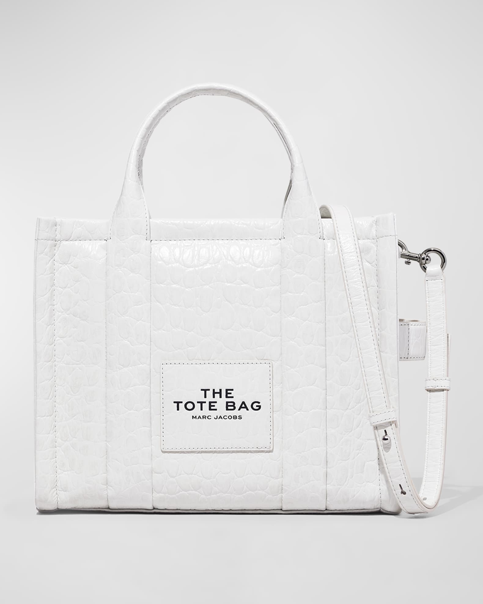The Medium Leather Tote Bag in White - Marc Jacobs