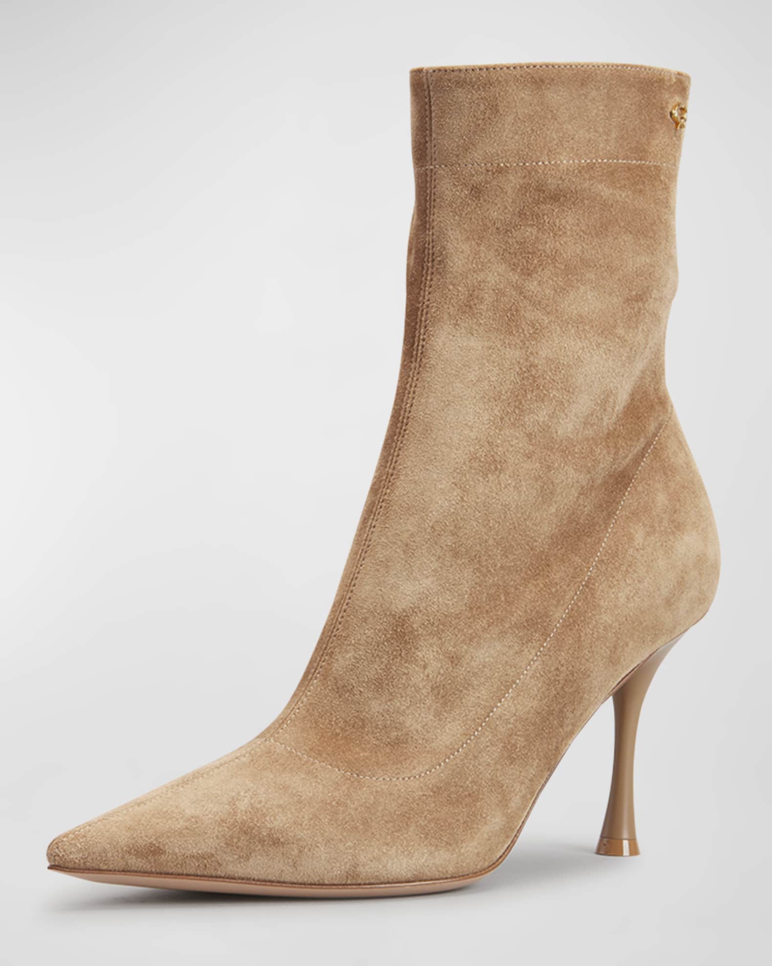 Gianvito Rossi Joelle Camoscio Stivale in Bourgogne