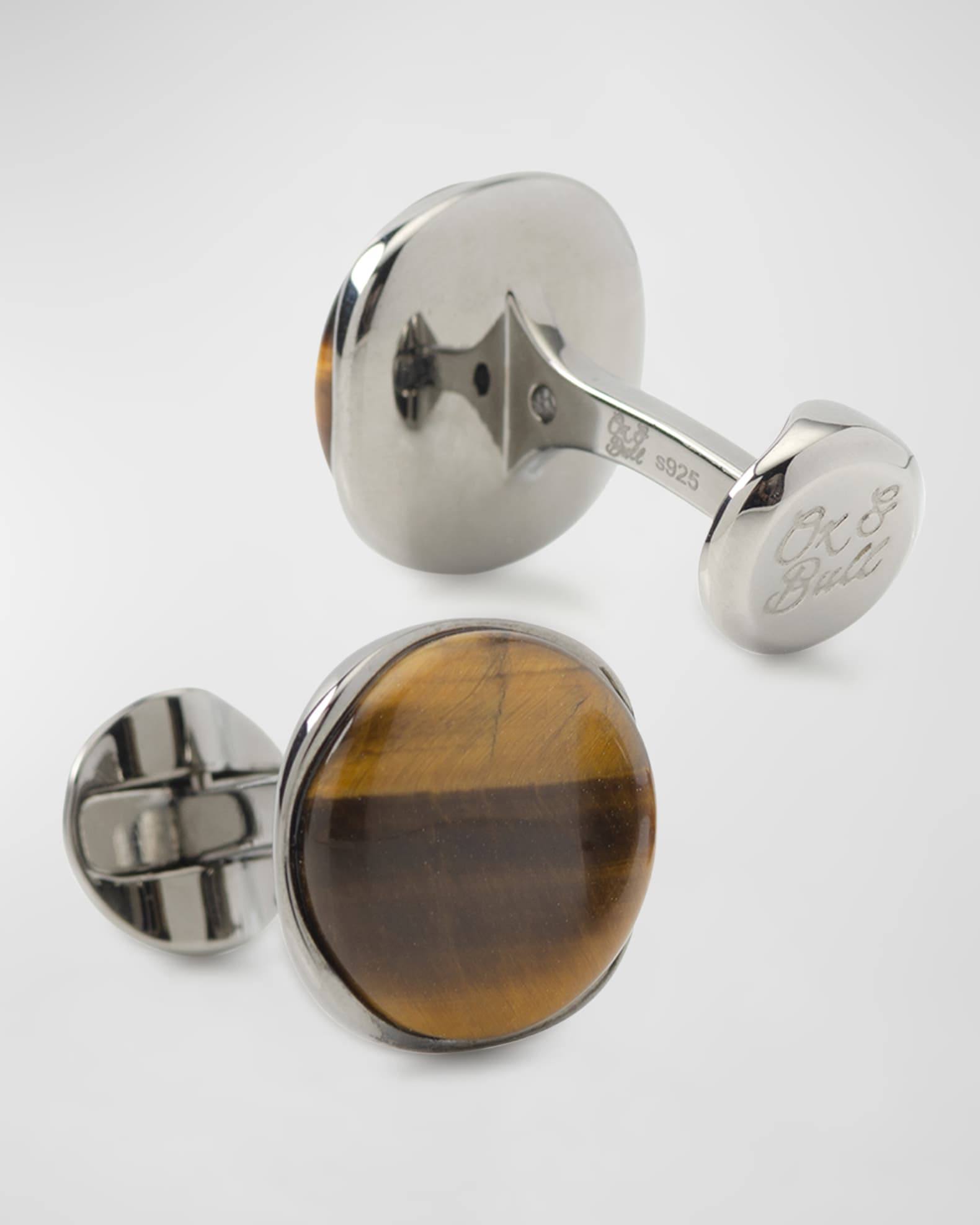Cufflinks Men's Round Tiger's Eye Cufflinks Neiman Marcus