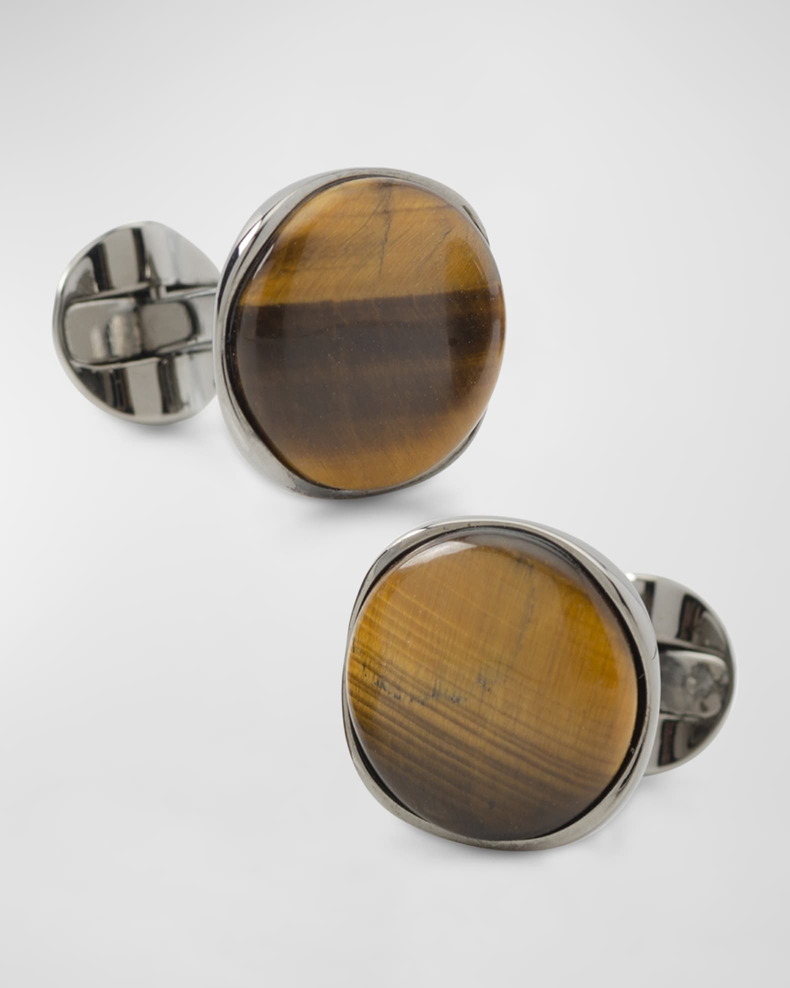 Men's Round Tiger's Eye Cufflinks 0