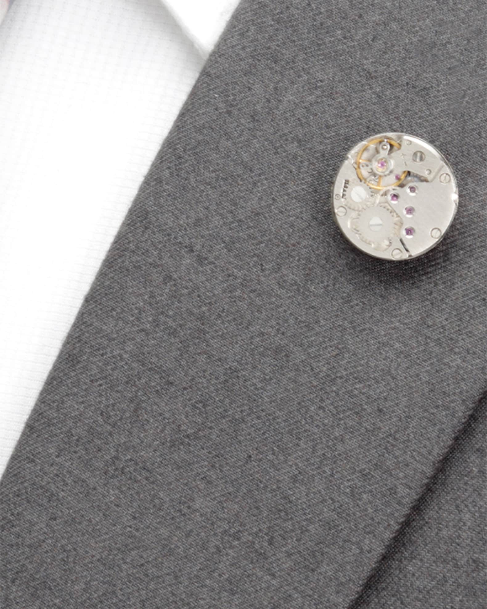 Men's Open Skeleton Lapel Pin 1