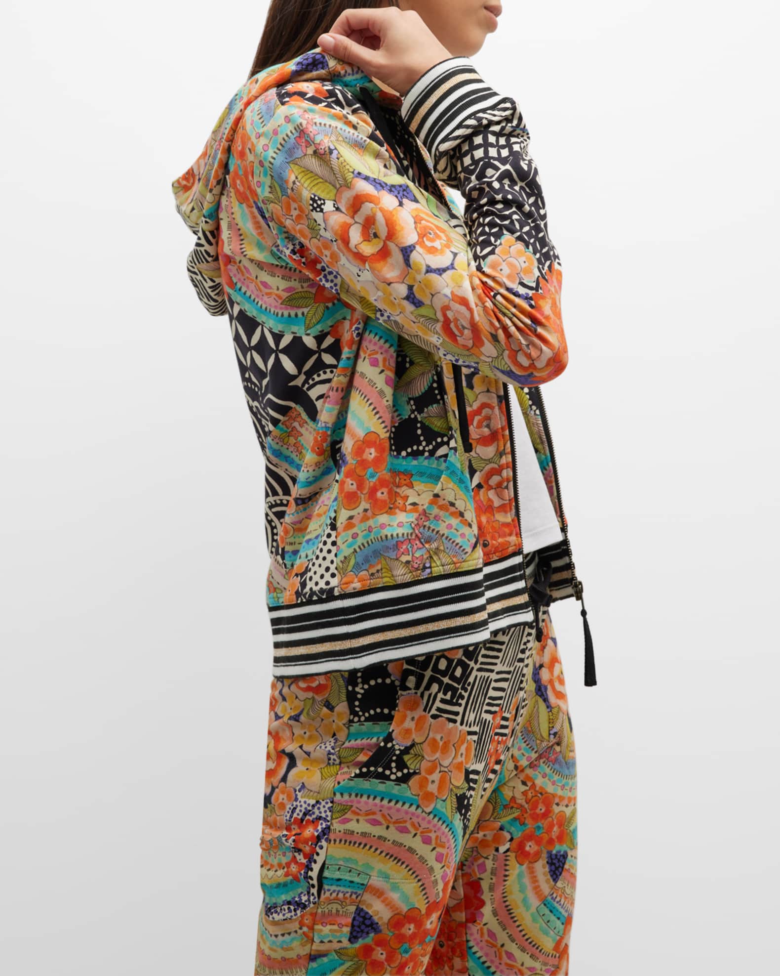 Johnny Was Sunrise FloralPrint ZipUp Hoodie Neiman Marcus