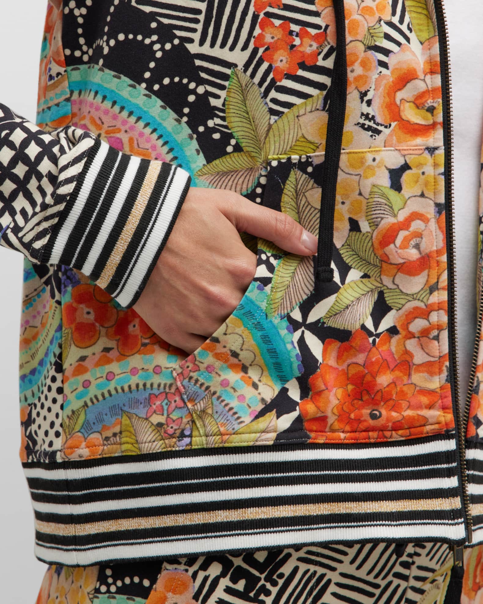 Johnny Was Sunrise FloralPrint ZipUp Hoodie Neiman Marcus